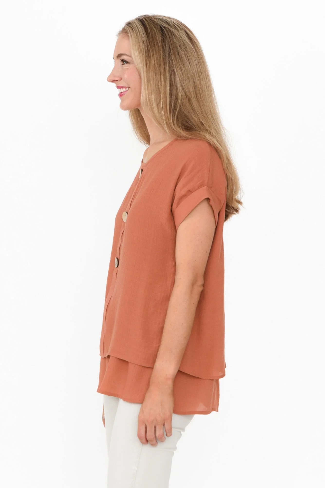 Abilene Rust Button Top - Image 5
