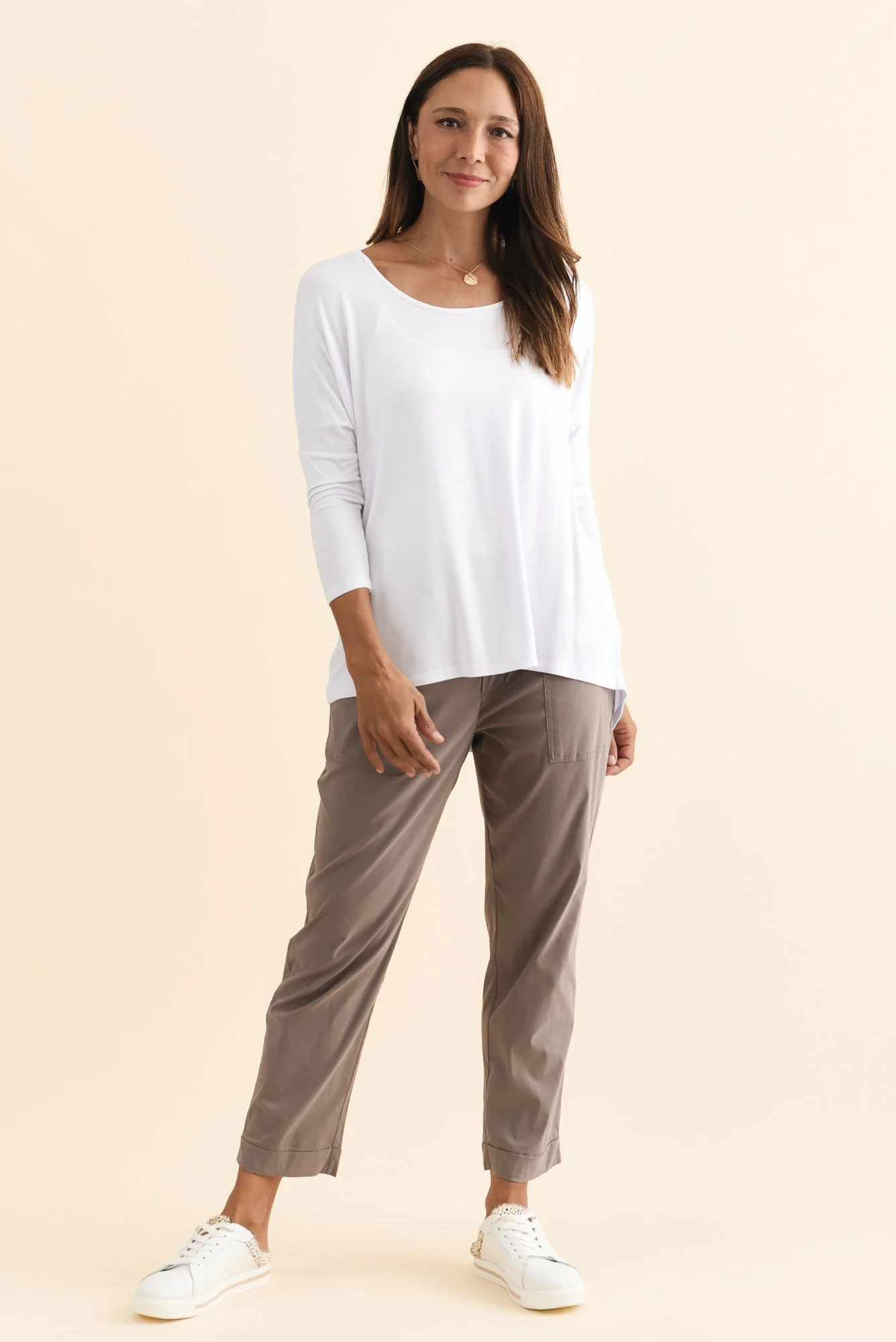 Air-Lite Taupe Stretch Cropped Pants - Image 2