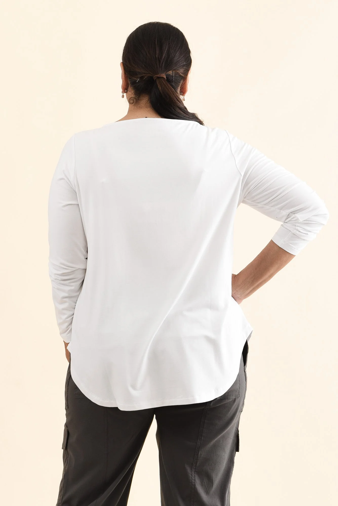 Adele White Long Sleeve Bamboo Tee - Image 11