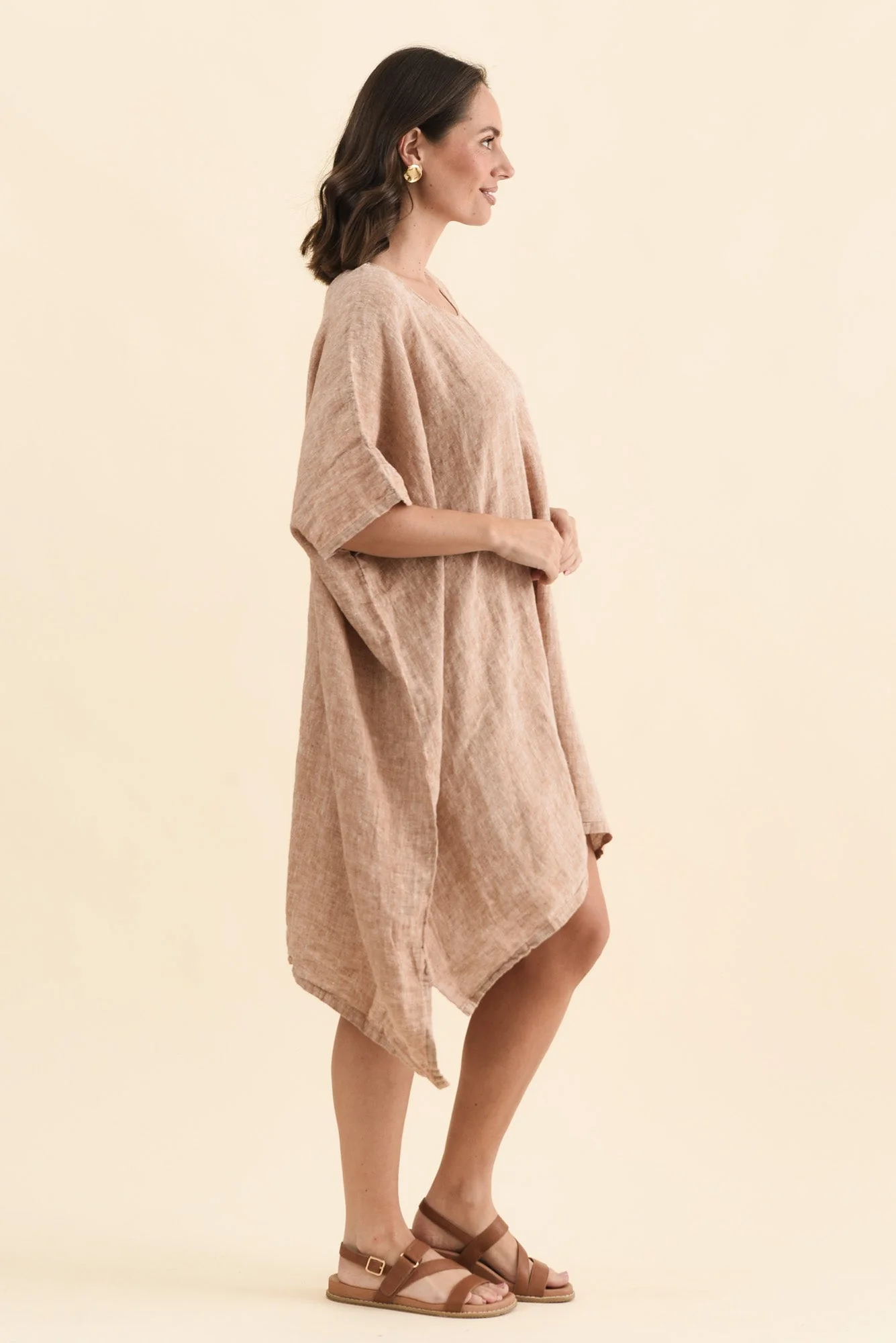 Belize Rust Linen Kaftan - Image 3