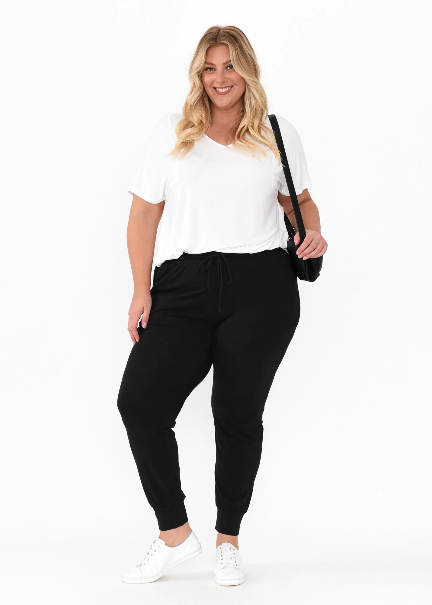 Black Cotton Everyday Tie Sweatpants - Image 10