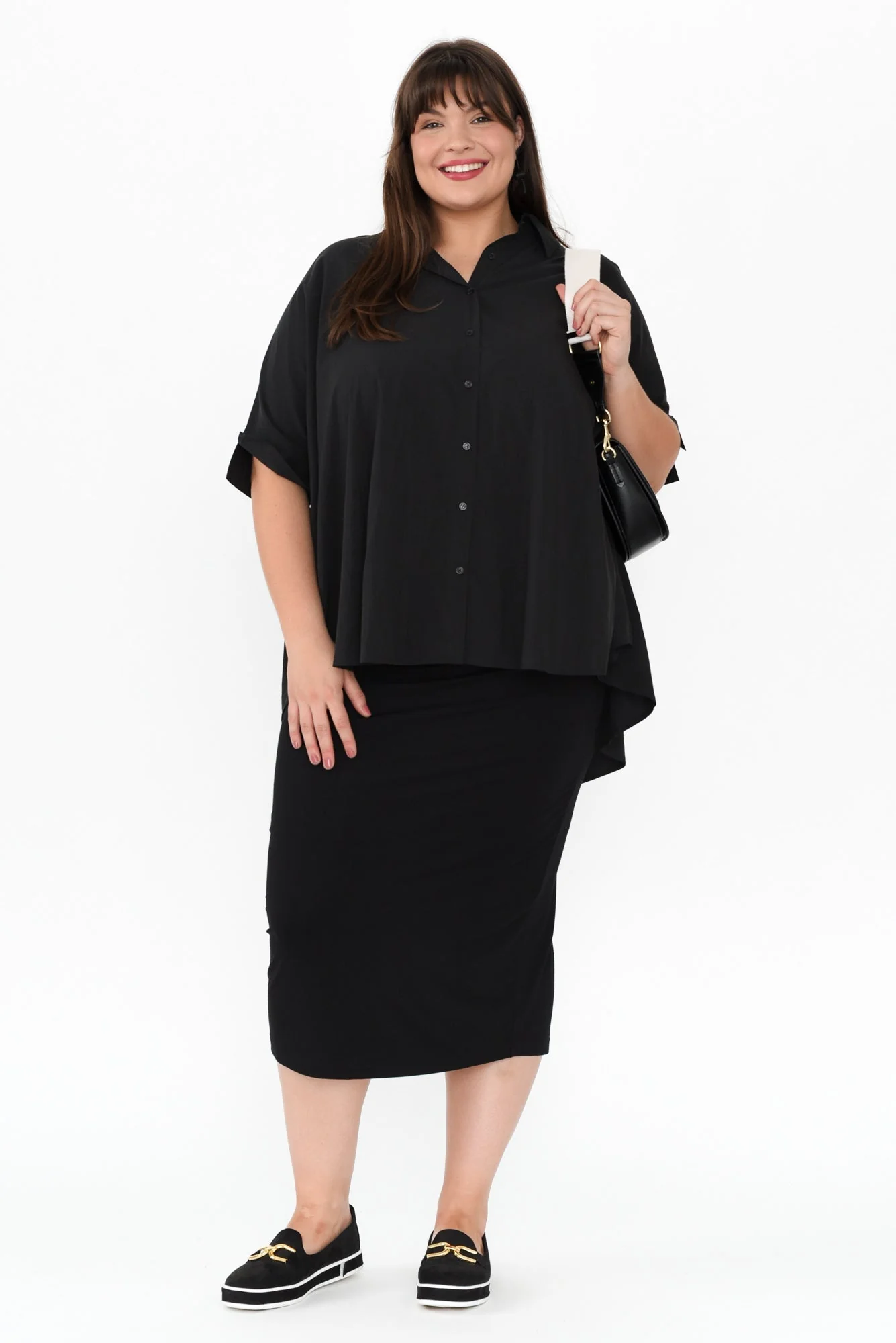 Black Bamboo Maxi Tube Skirt - Image 13