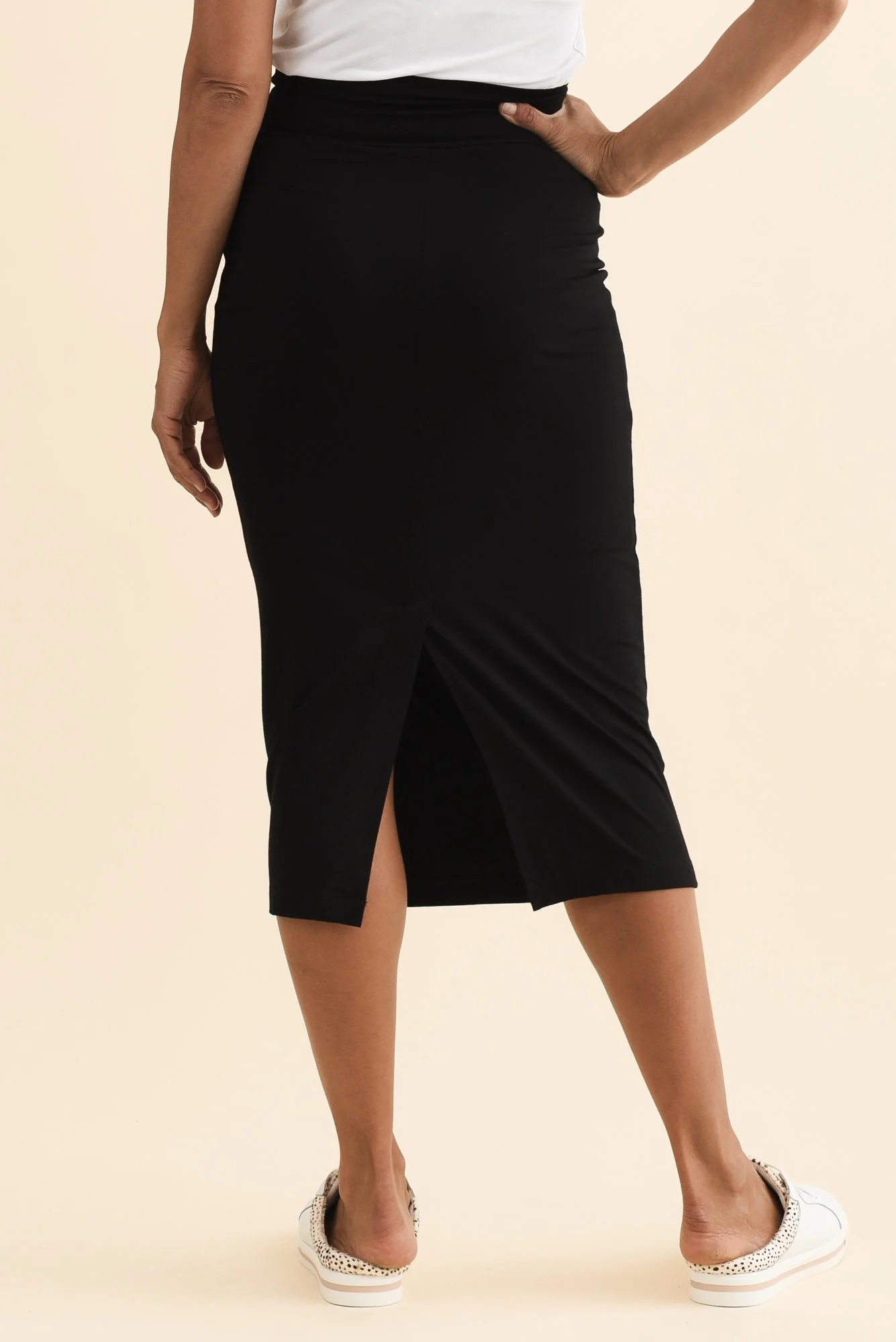 Black Bamboo Maxi Tube Skirt - Image 5