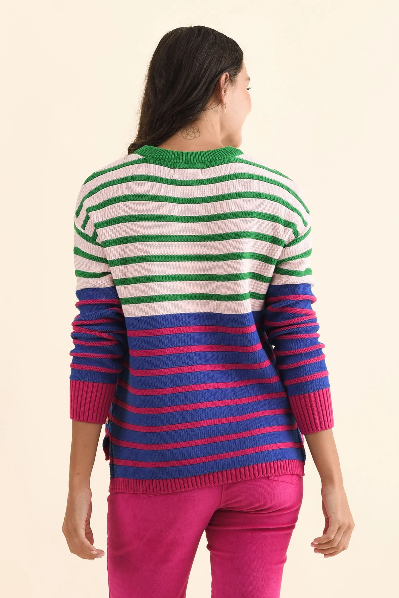 Bonaire Blue Stripe Organic Cotton Knit Jumper - Image 5
