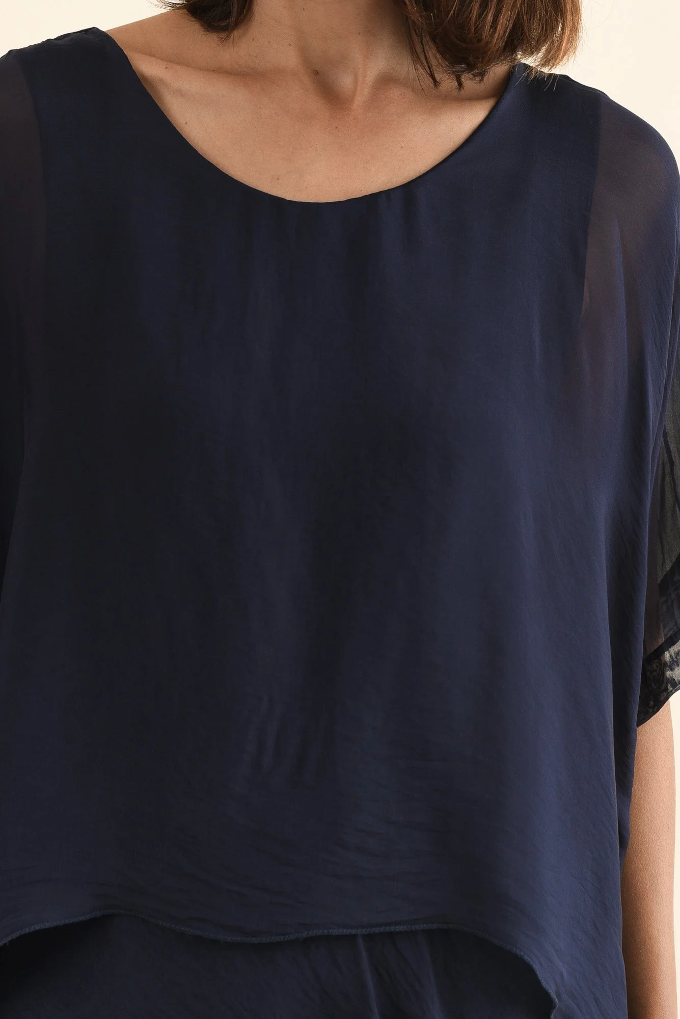 Britt Navy Silk Layer Dress - Image 5