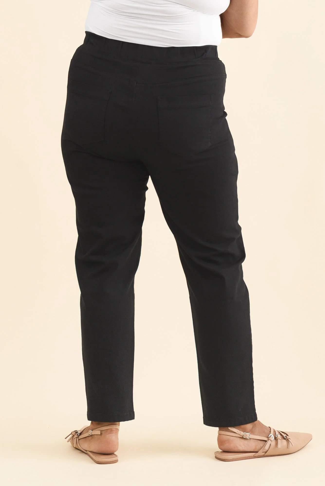 Callie Black Cotton 7/8 Stretch Pants - Image 10