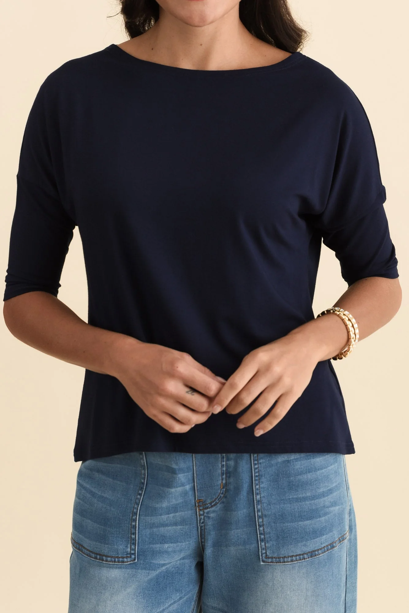Camila Navy Bamboo Top - Image 7
