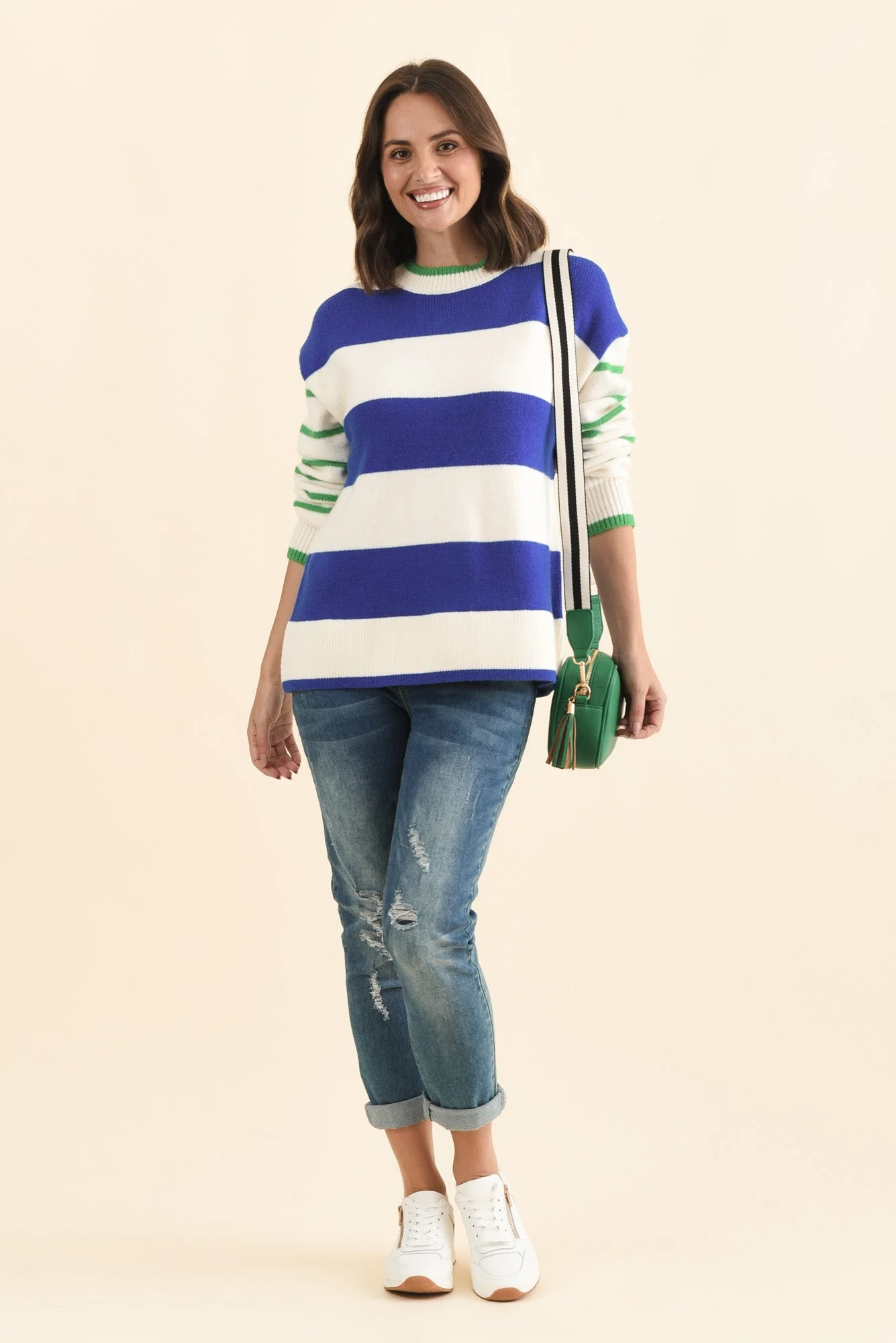 Camryn Blue Stripe Knit Jumper - Image 3