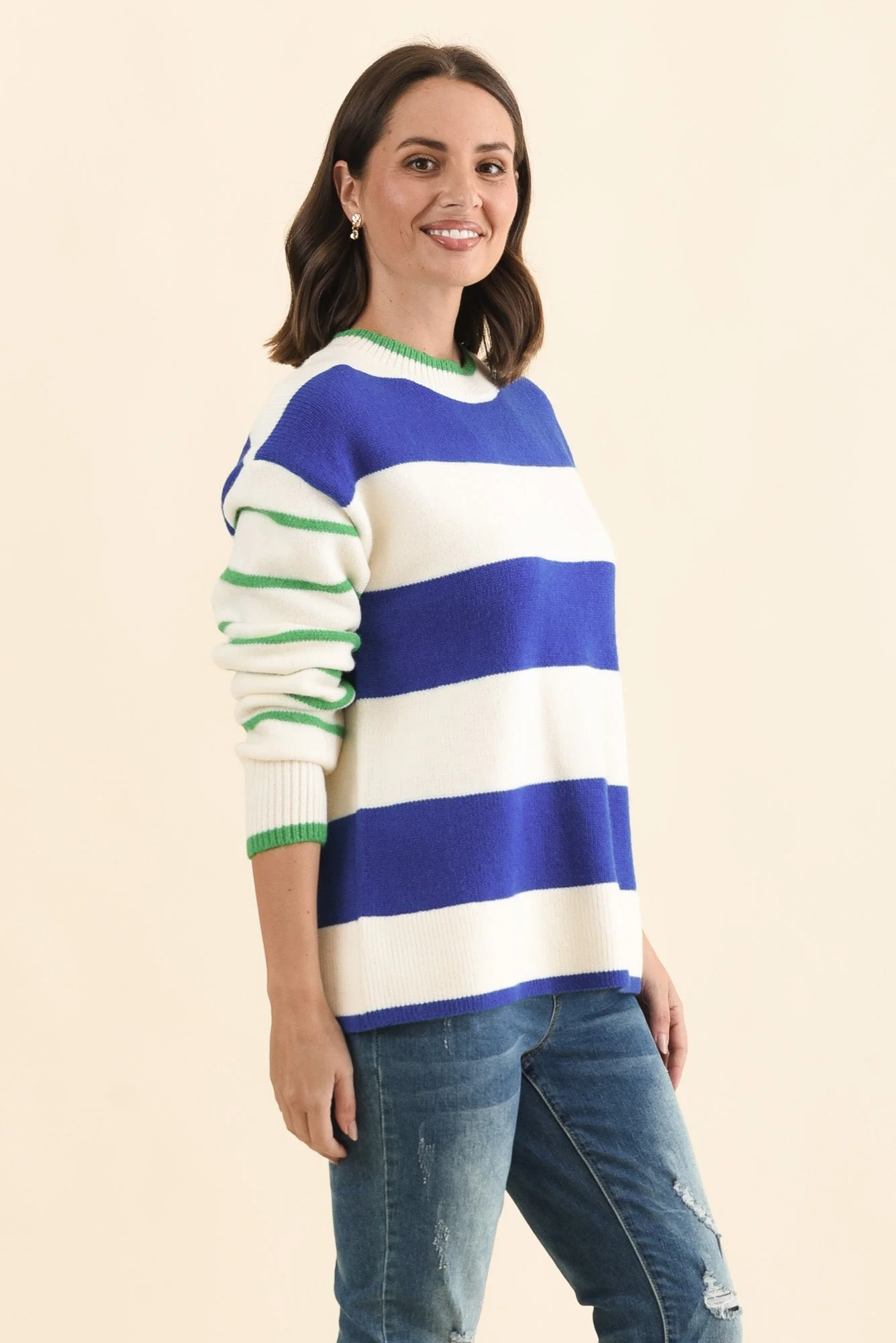 Camryn Blue Stripe Knit Jumper - Image 4