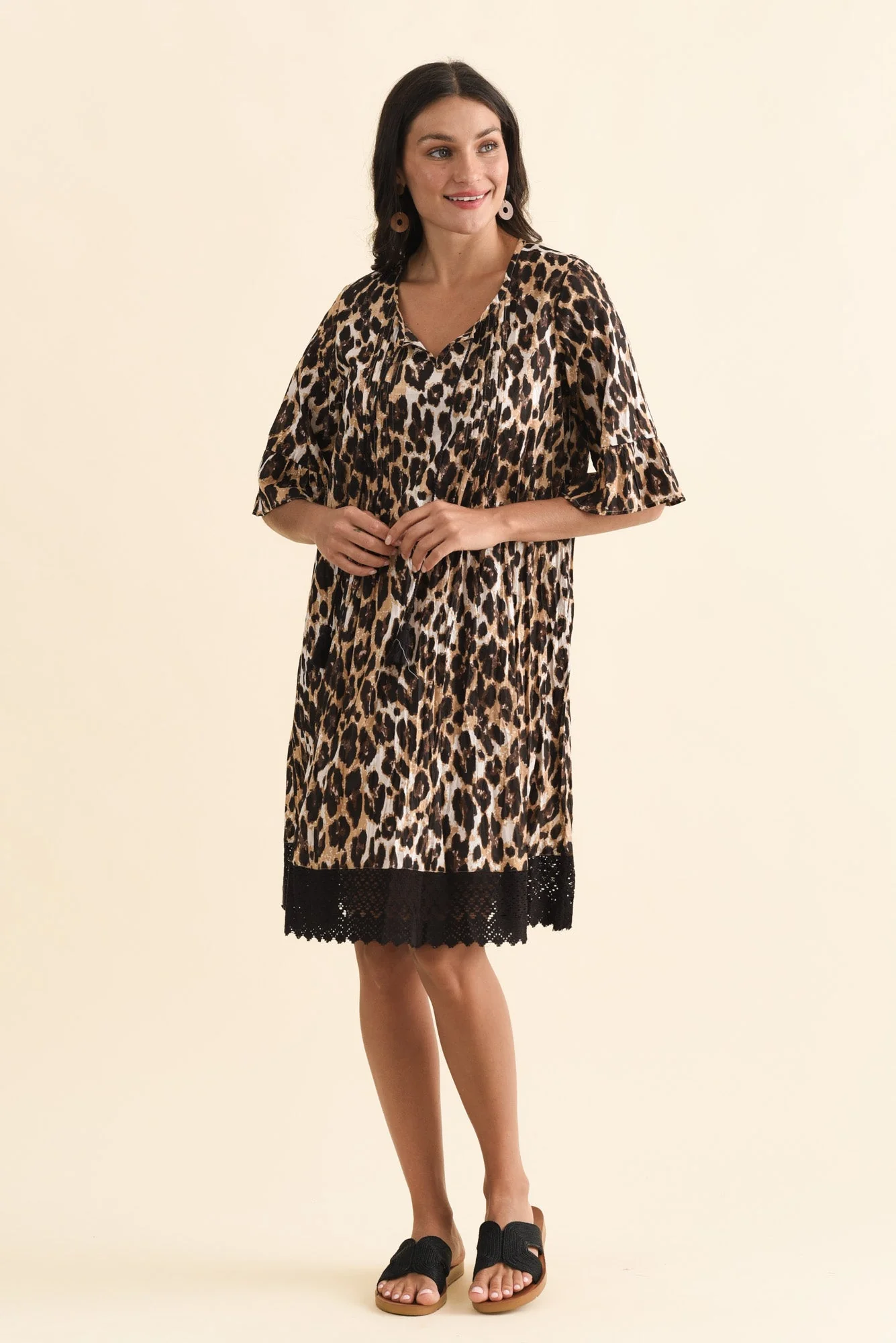 Cayman Brown Leopard Cotton Tunic Dress - Image 6