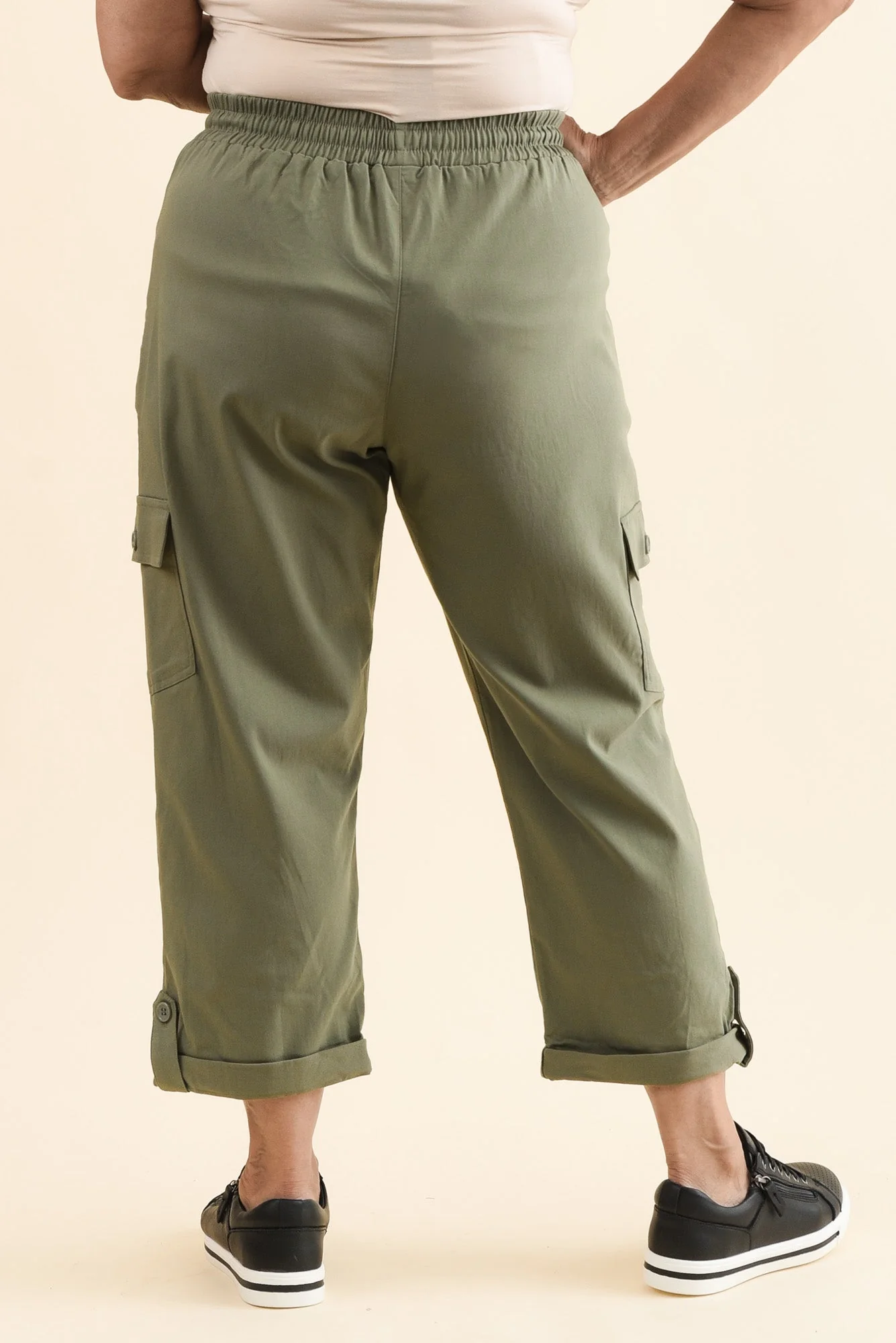 Cindy Sage Denim Cargo Pants - Image 11