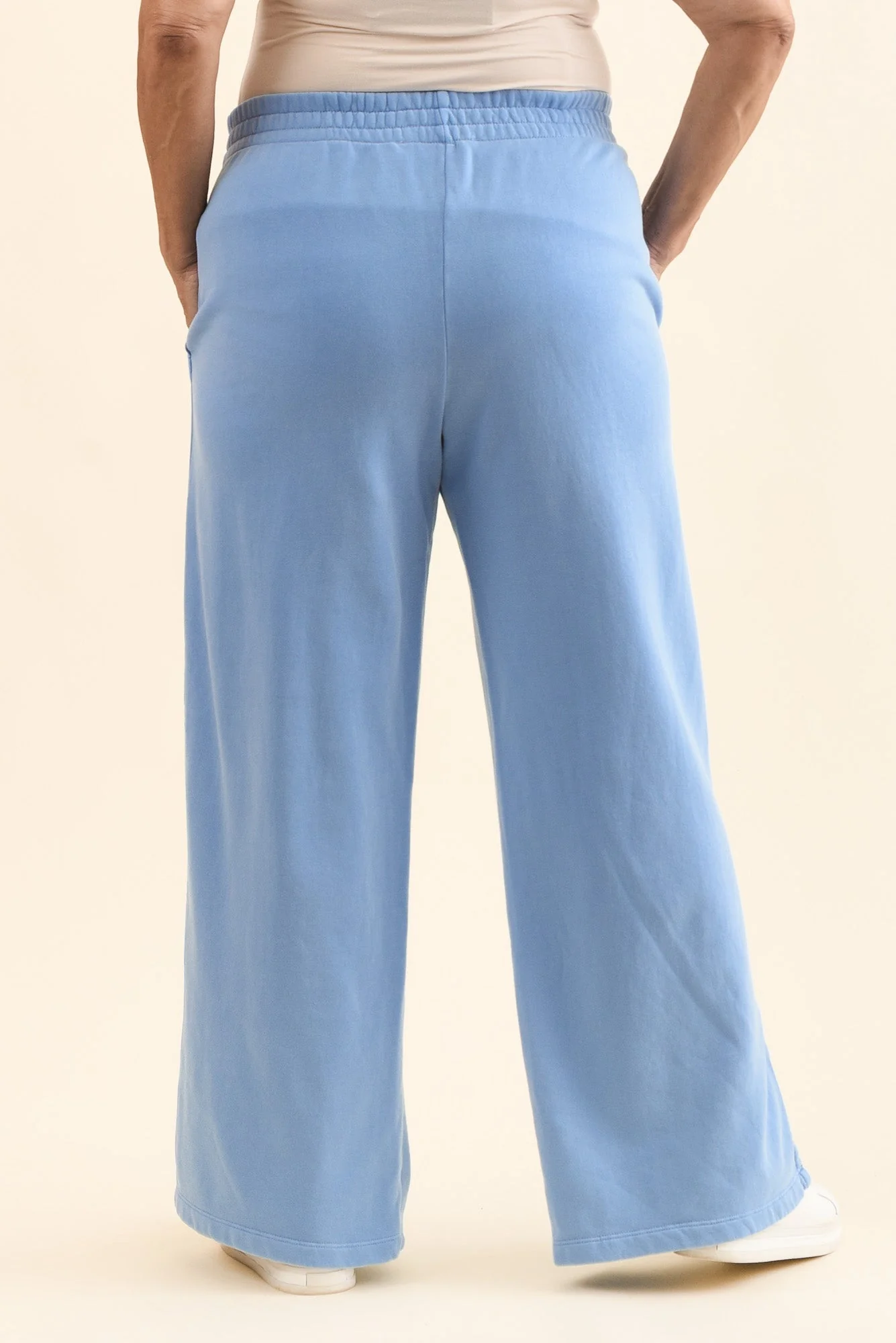 Classic Blue Cotton Split Sweatpants - Image 4