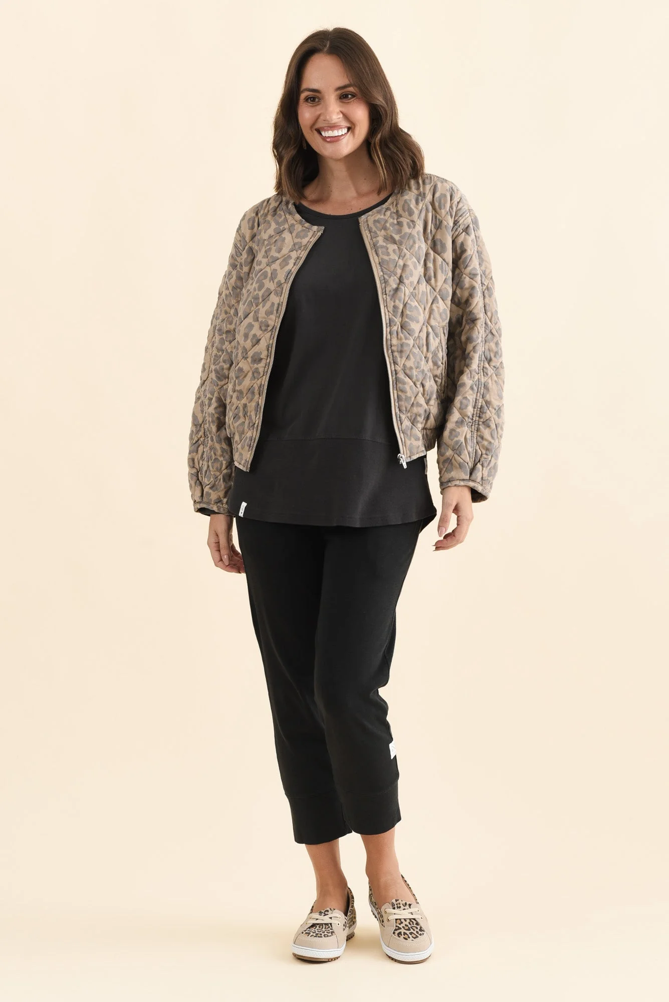 Courtney Tan Leopard Bomber Jacket - Image 3