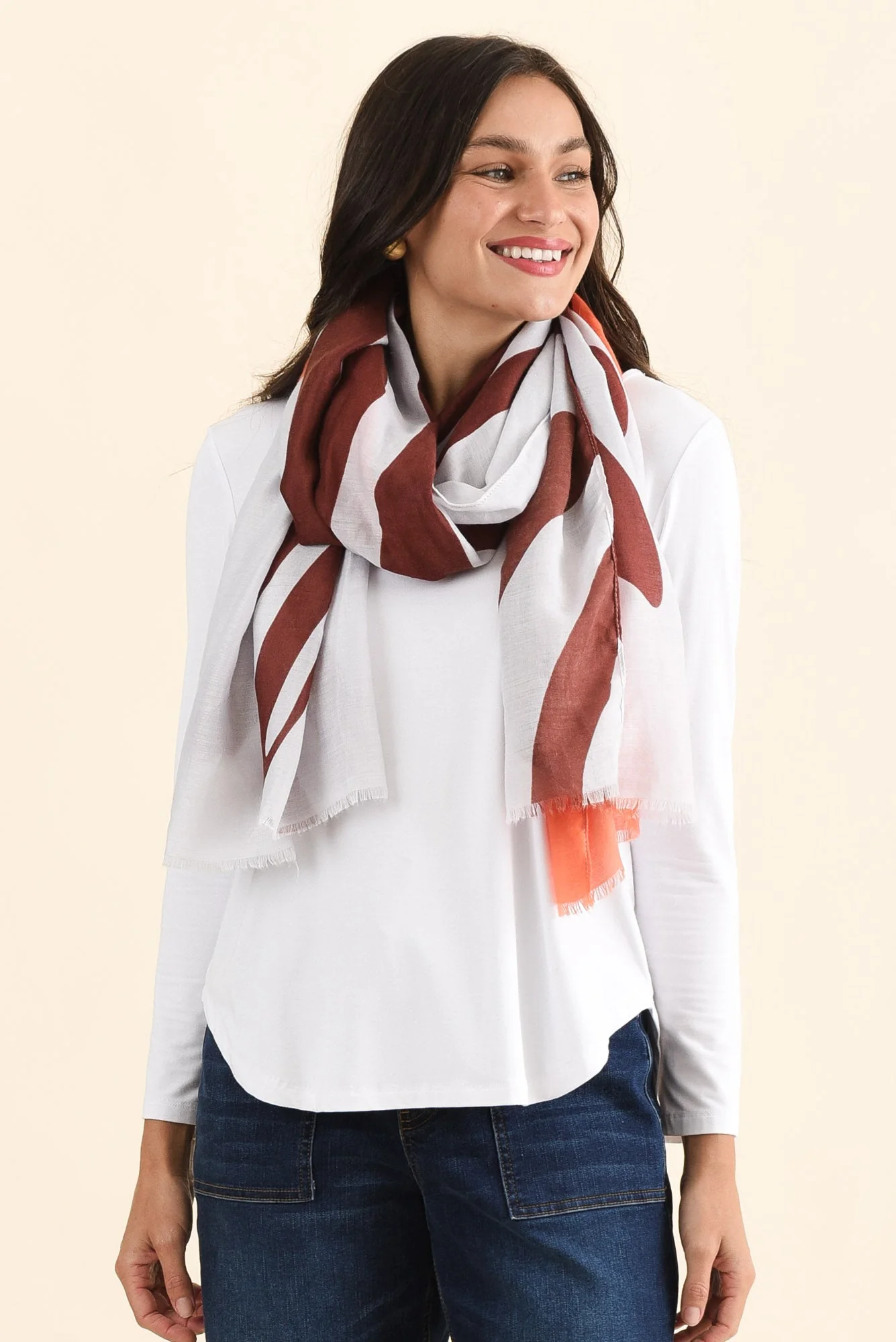 Crane Rust Contrast Scarf