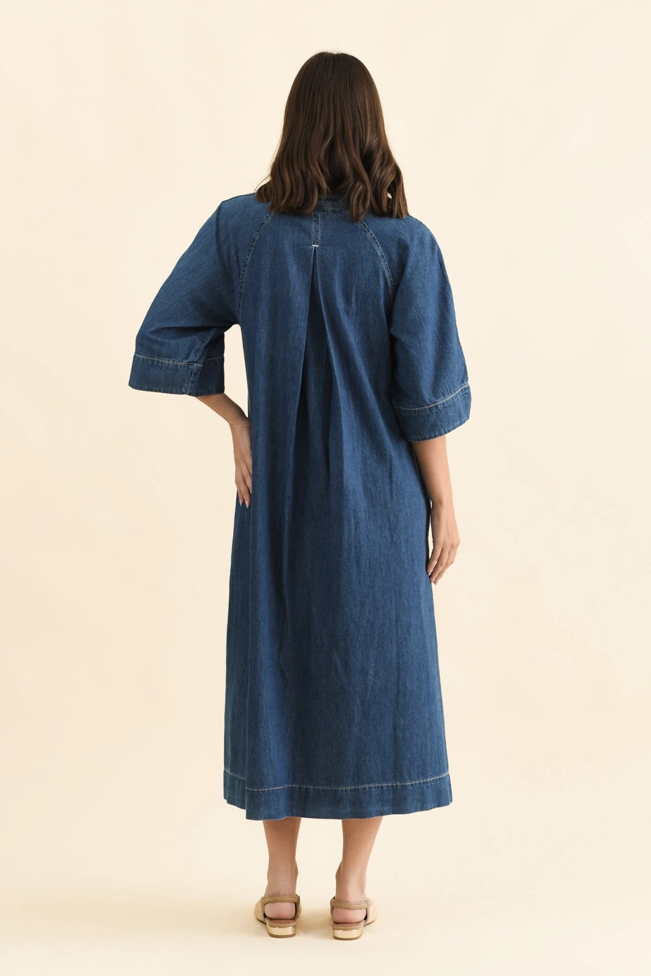 Davina Blue Denim Maxi Dress - Image 4