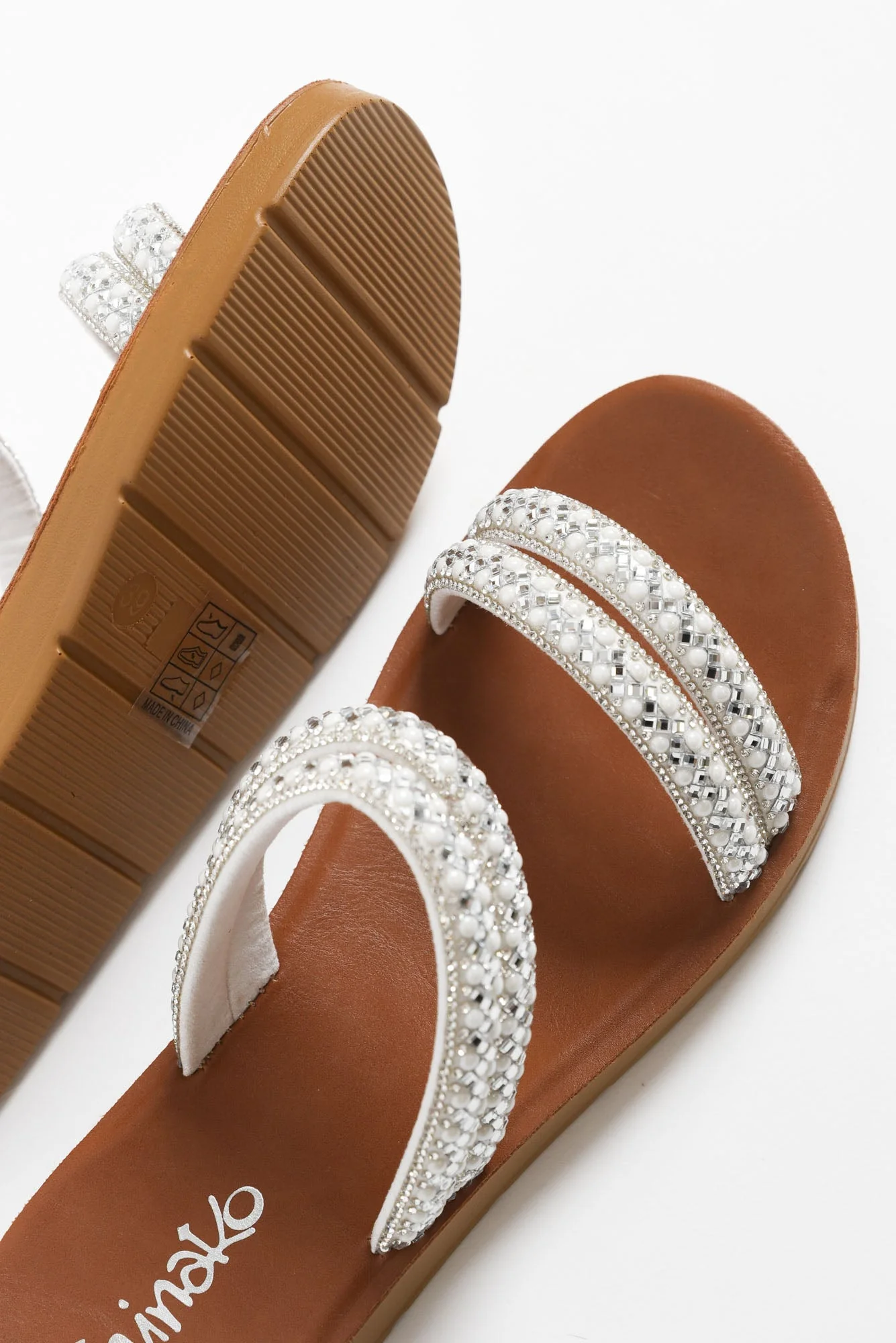 Dominica Silver Diamante Slide - Image 4