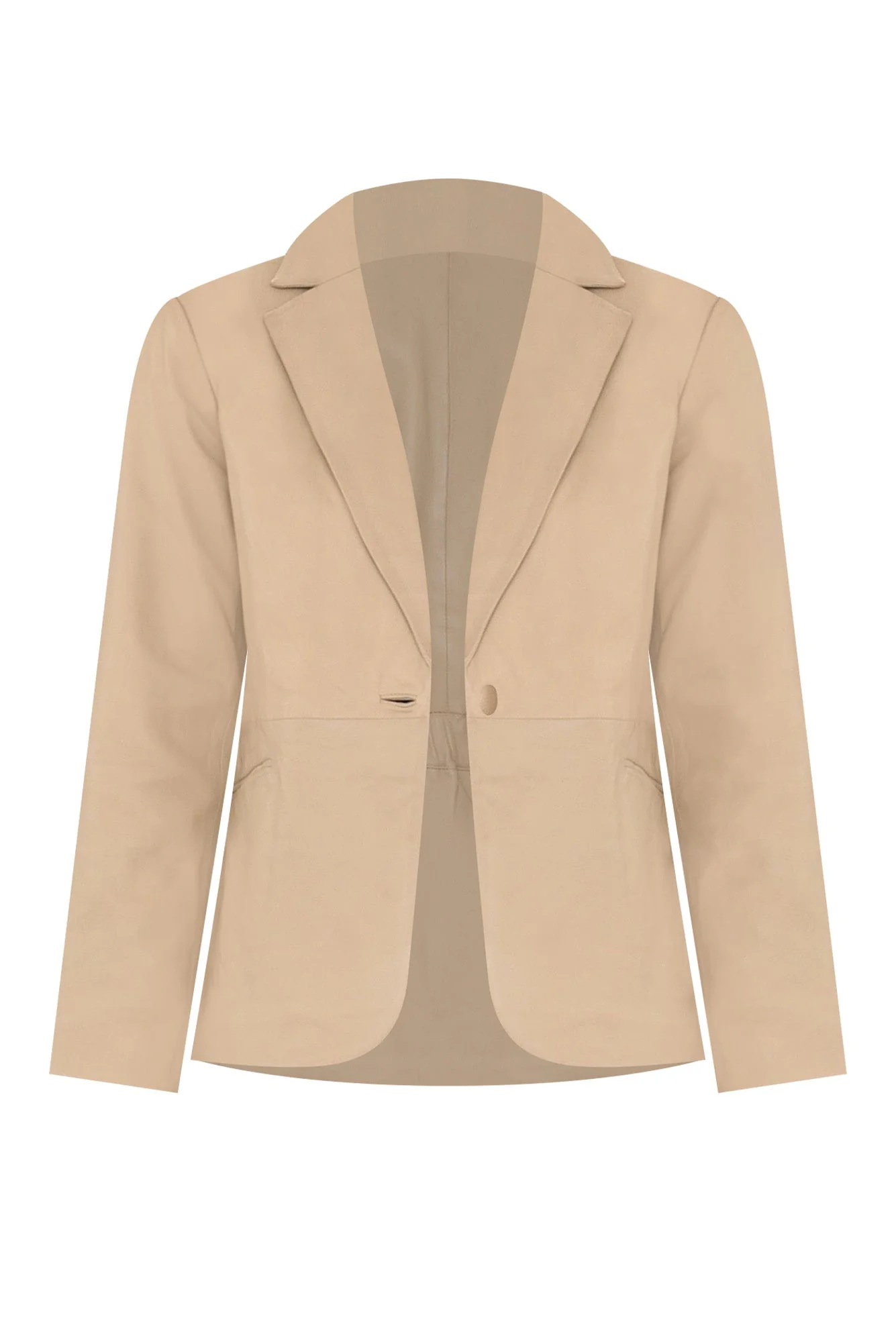 Vega Oat Leather Blazer - Image 3