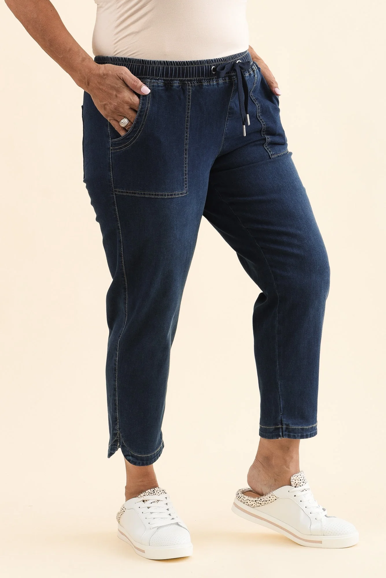 Eliana Dark Blue Denim Stretch Jeans - Image 10