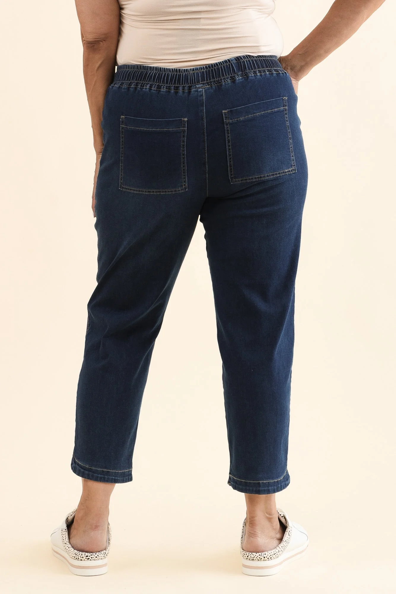 Eliana Dark Blue Denim Stretch Jeans - Image 11