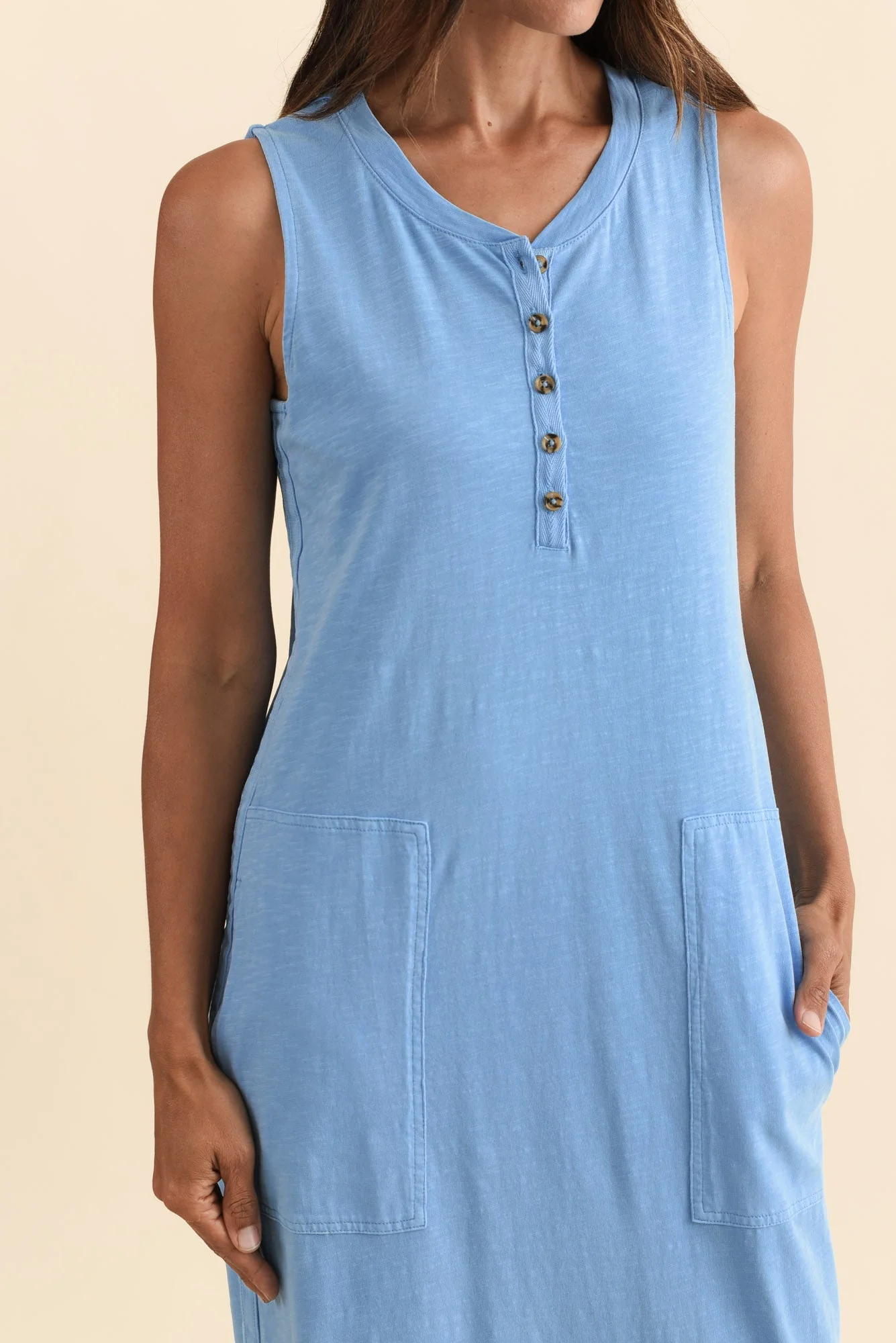 Elysian Blue Cotton Pocket Dress - Image 5