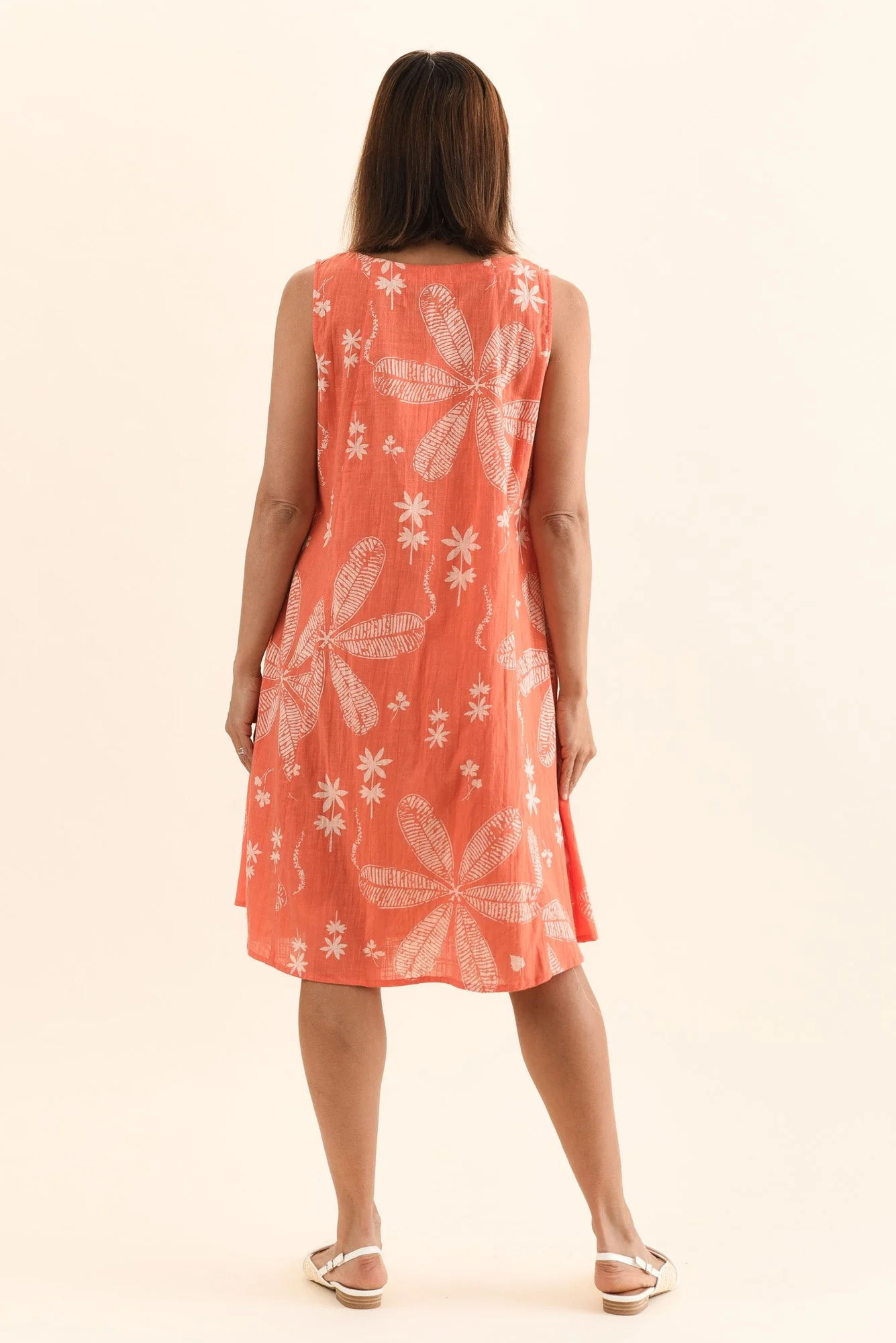 Enya Peach Flower Cotton Dress - Image 4