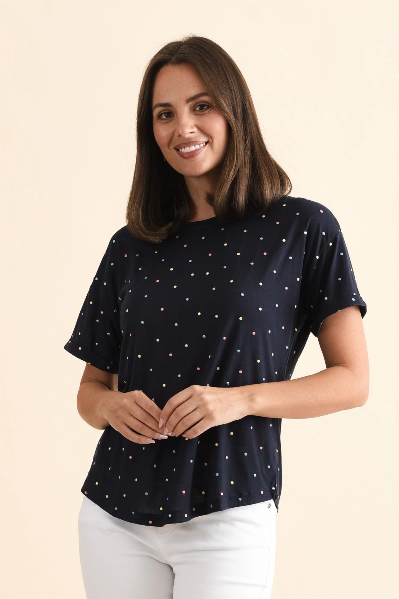 Festive Navy Spot Tee