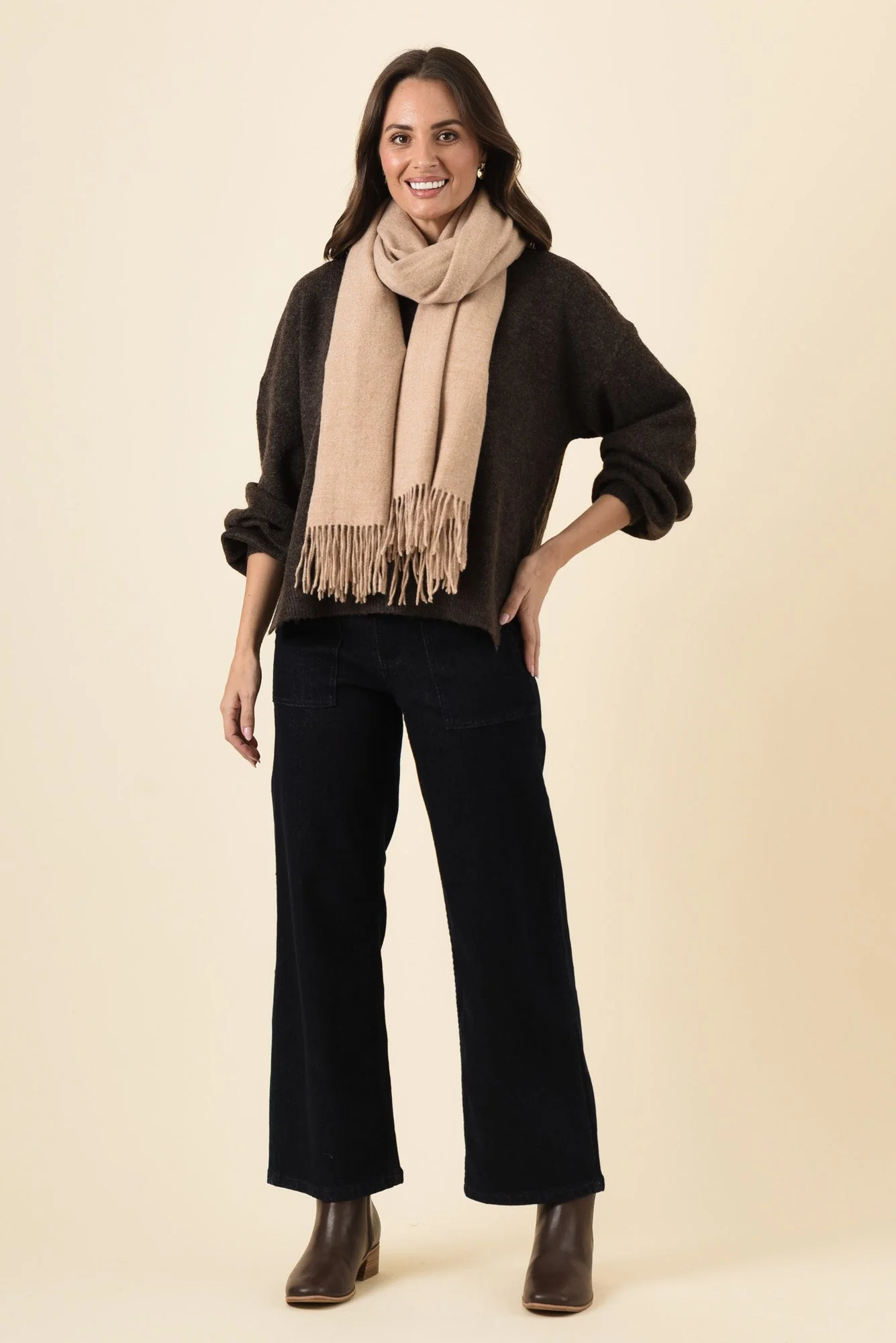 Grady Chocolate Knit Jumper - Image 2