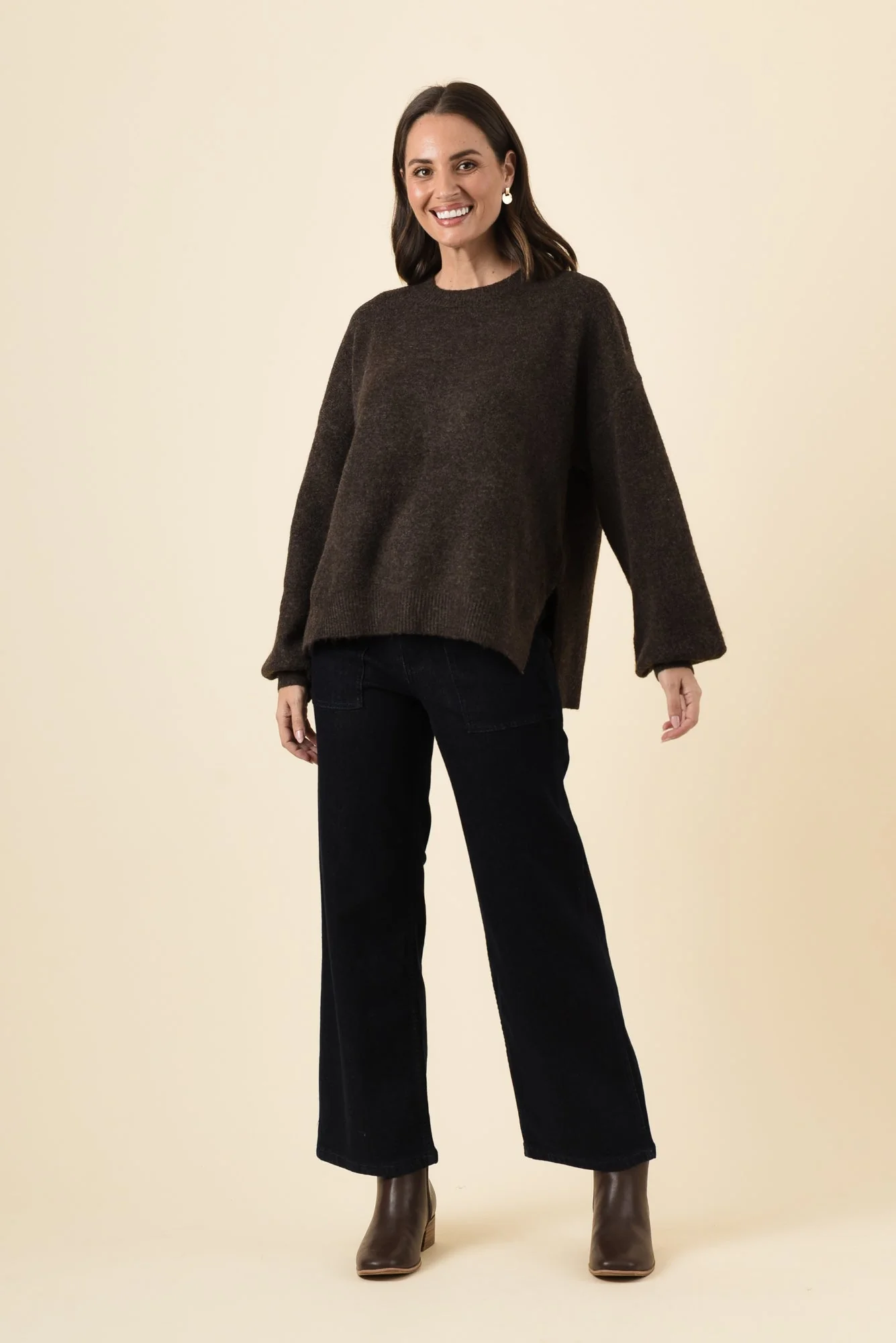 Grady Chocolate Knit Jumper - Image 6