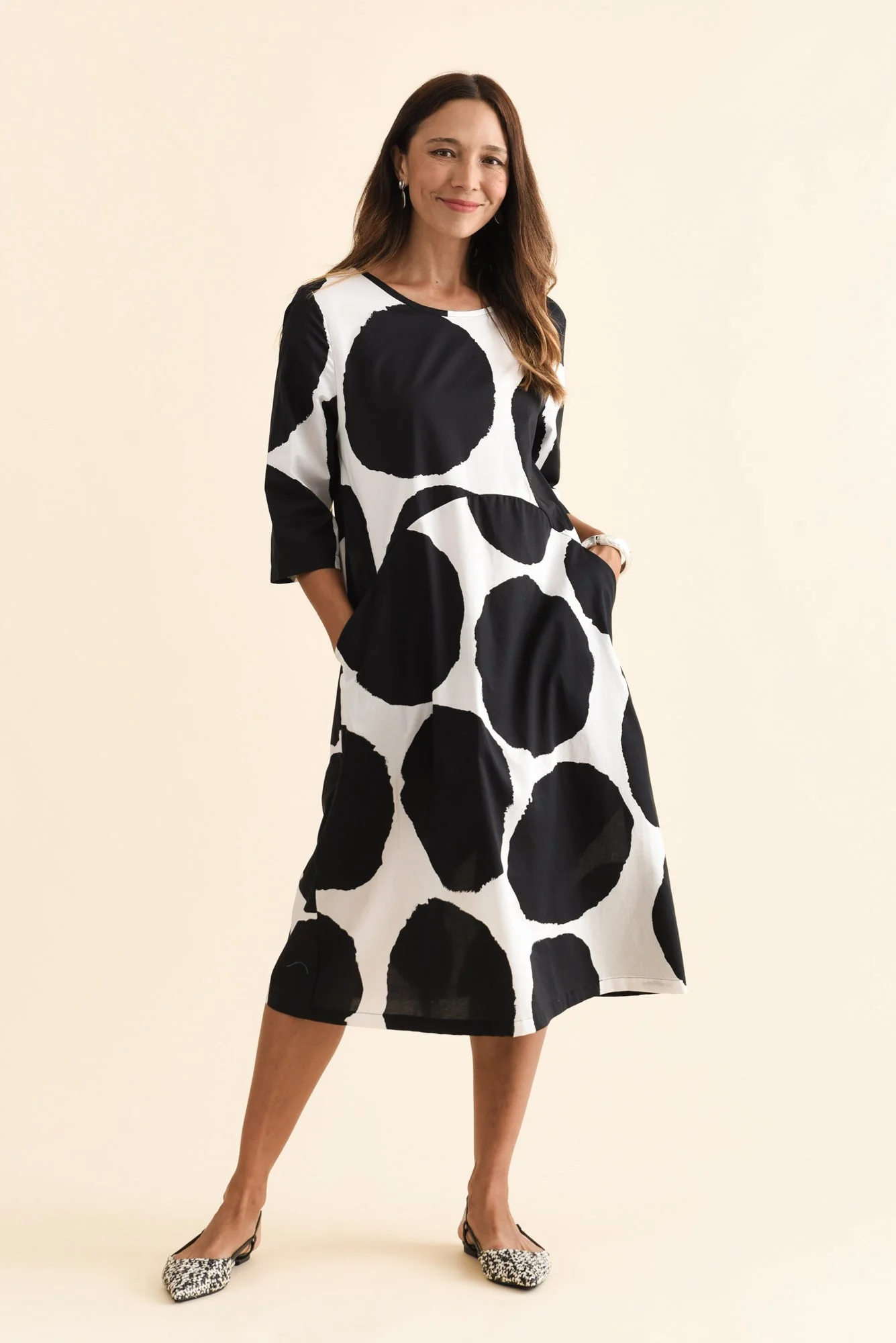 Hannah Black Spot Cotton Dress