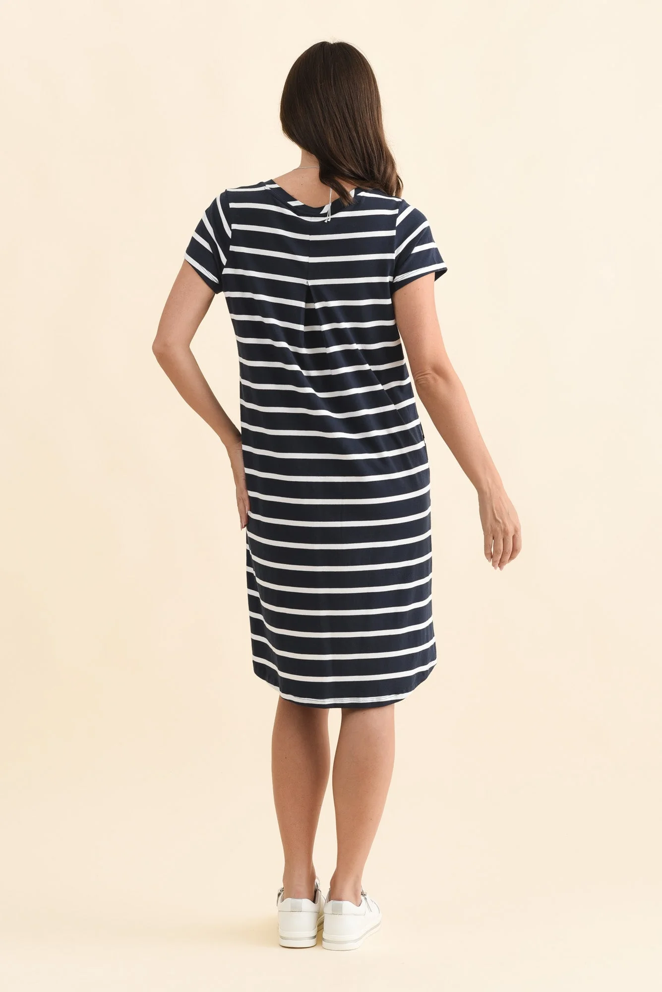 Harley Navy Stripe Cotton Tee Dress - Image 5