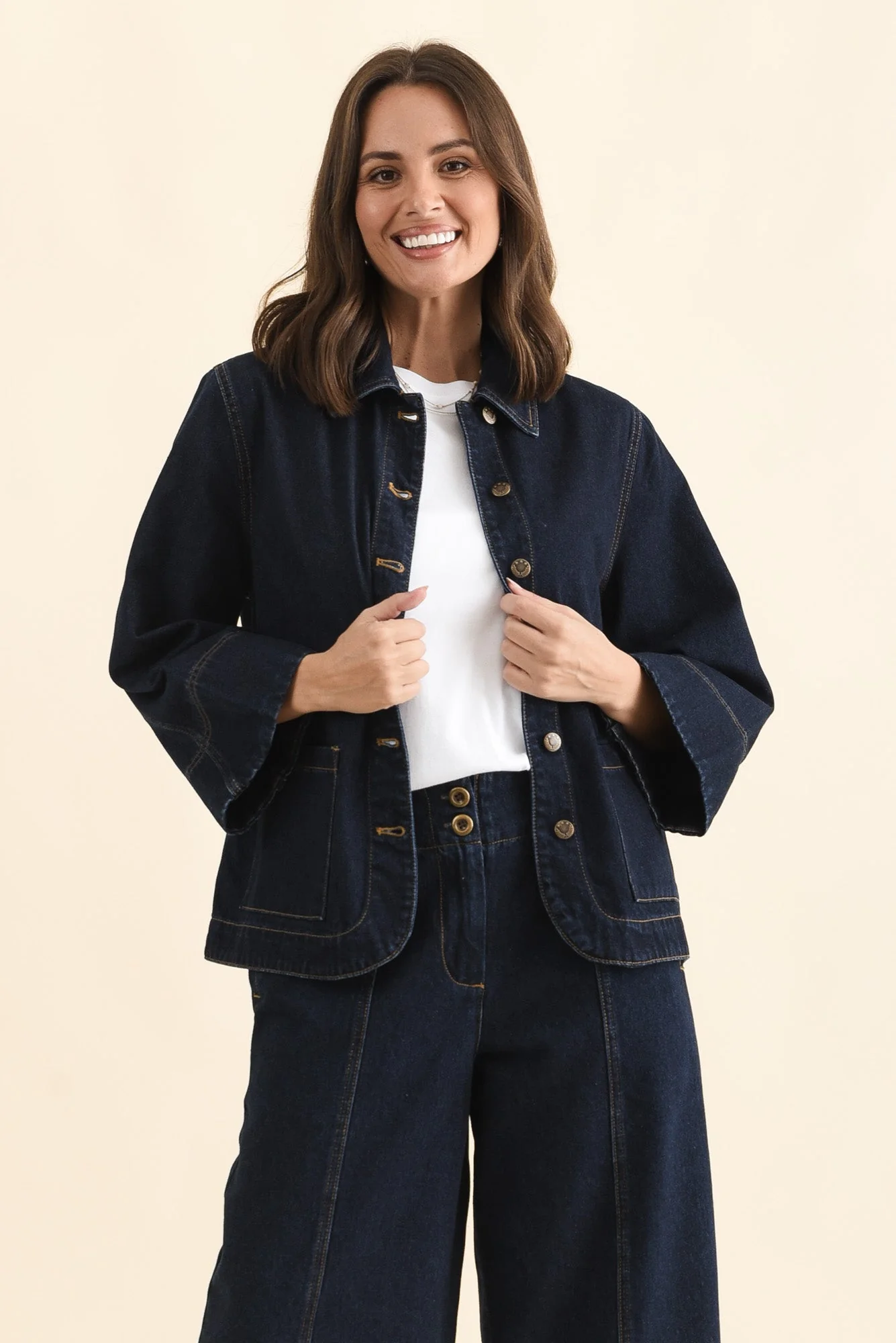 Hilary Dark Blue Denim Shacket