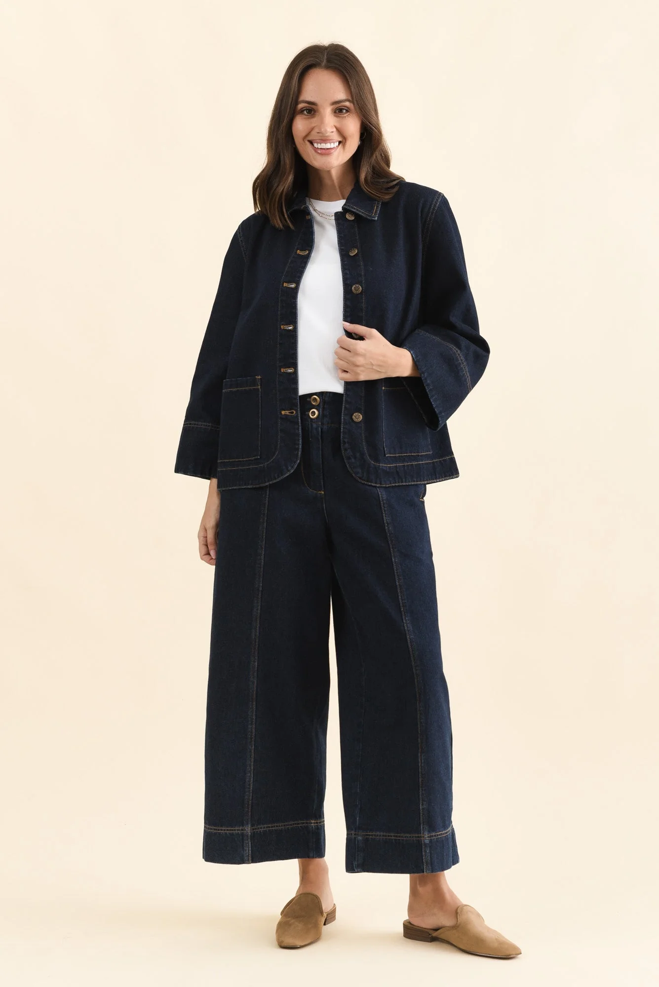 Hilary Dark Blue Denim Shacket - Image 6