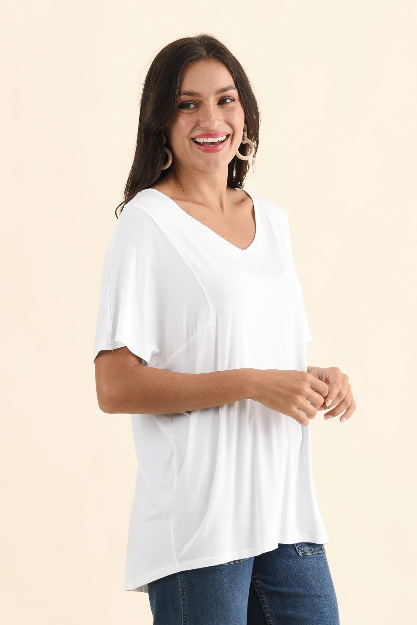 Ivy White Micro Modal Swing Tee - Image 3