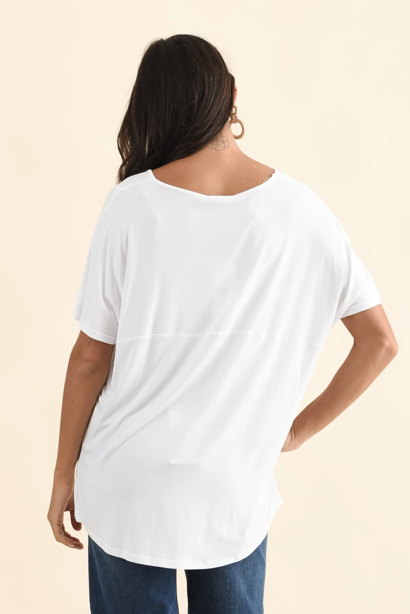 Ivy White Micro Modal Swing Tee - Image 4