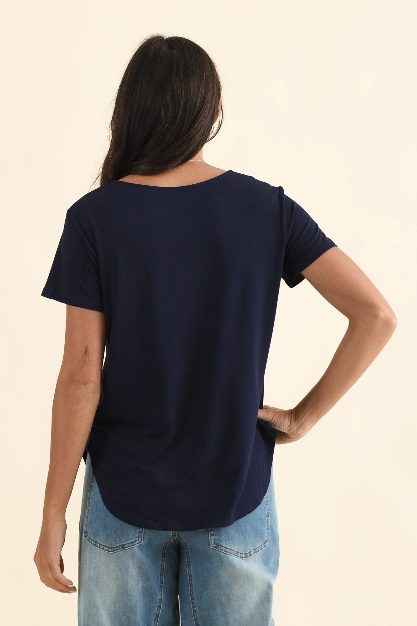 Janis Navy Bamboo Tee - Image 4