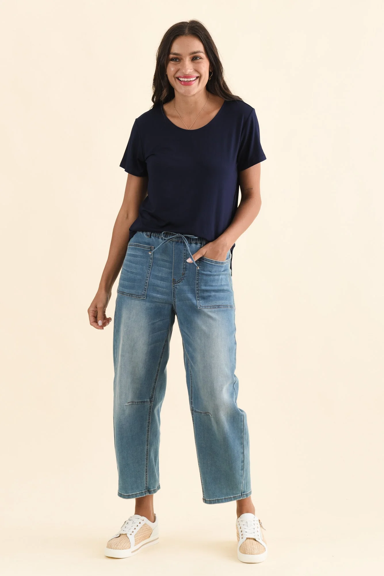 Janis Navy Bamboo Tee - Image 6