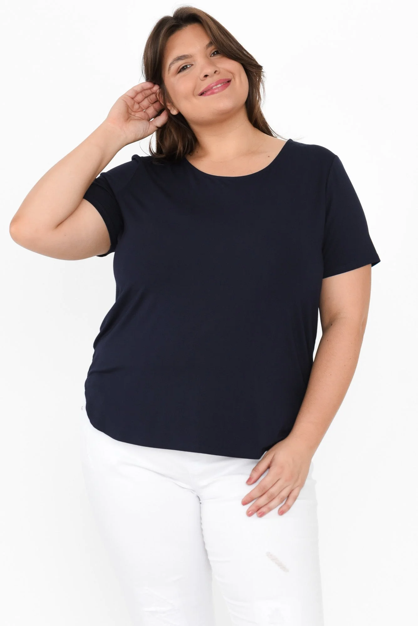 Janis Navy Bamboo Tee - Image 7