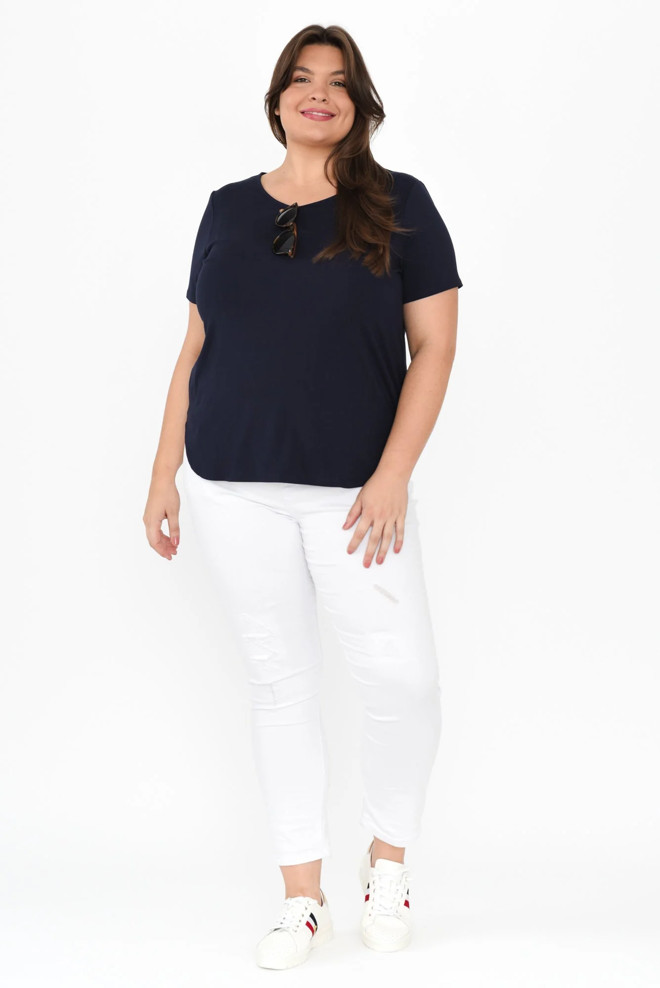 Janis Navy Bamboo Tee - Image 8