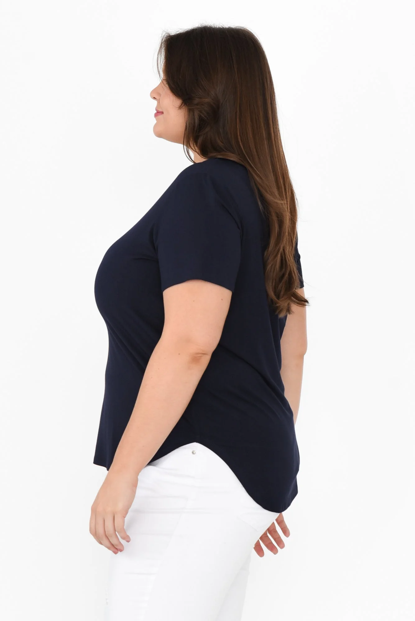 Janis Navy Bamboo Tee - Image 9