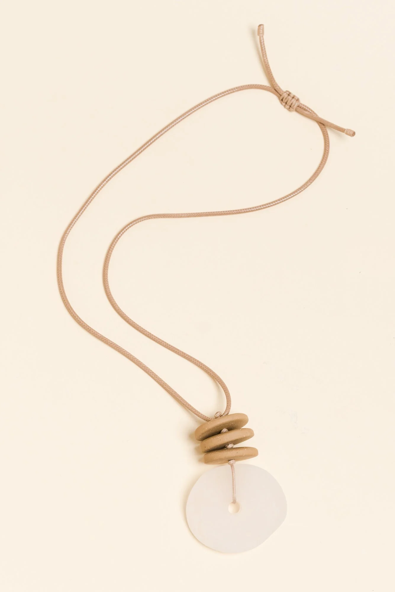 Jean White Resin Pendant Necklace