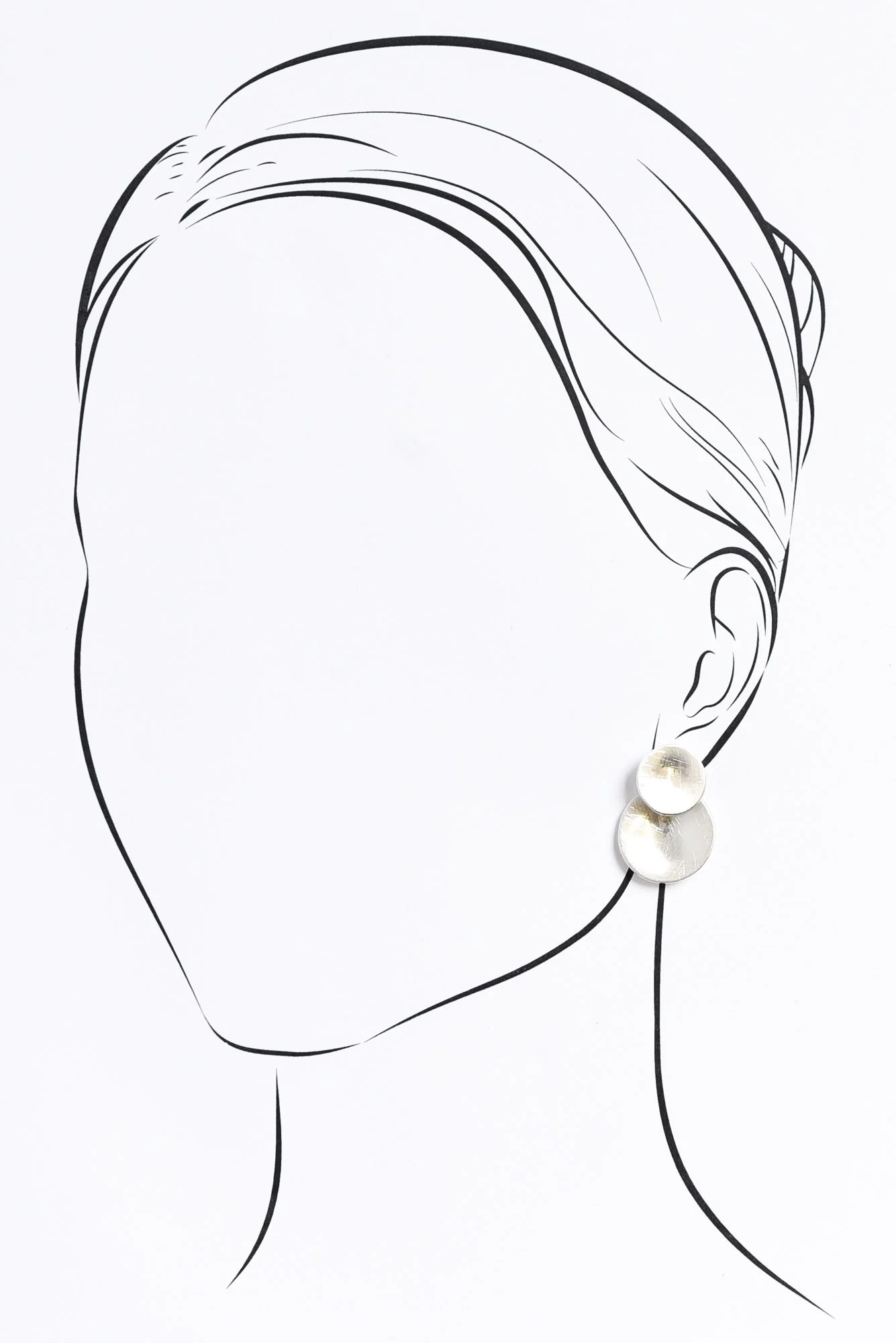 Kerra Silver Circle Drop Earrings - Image 2