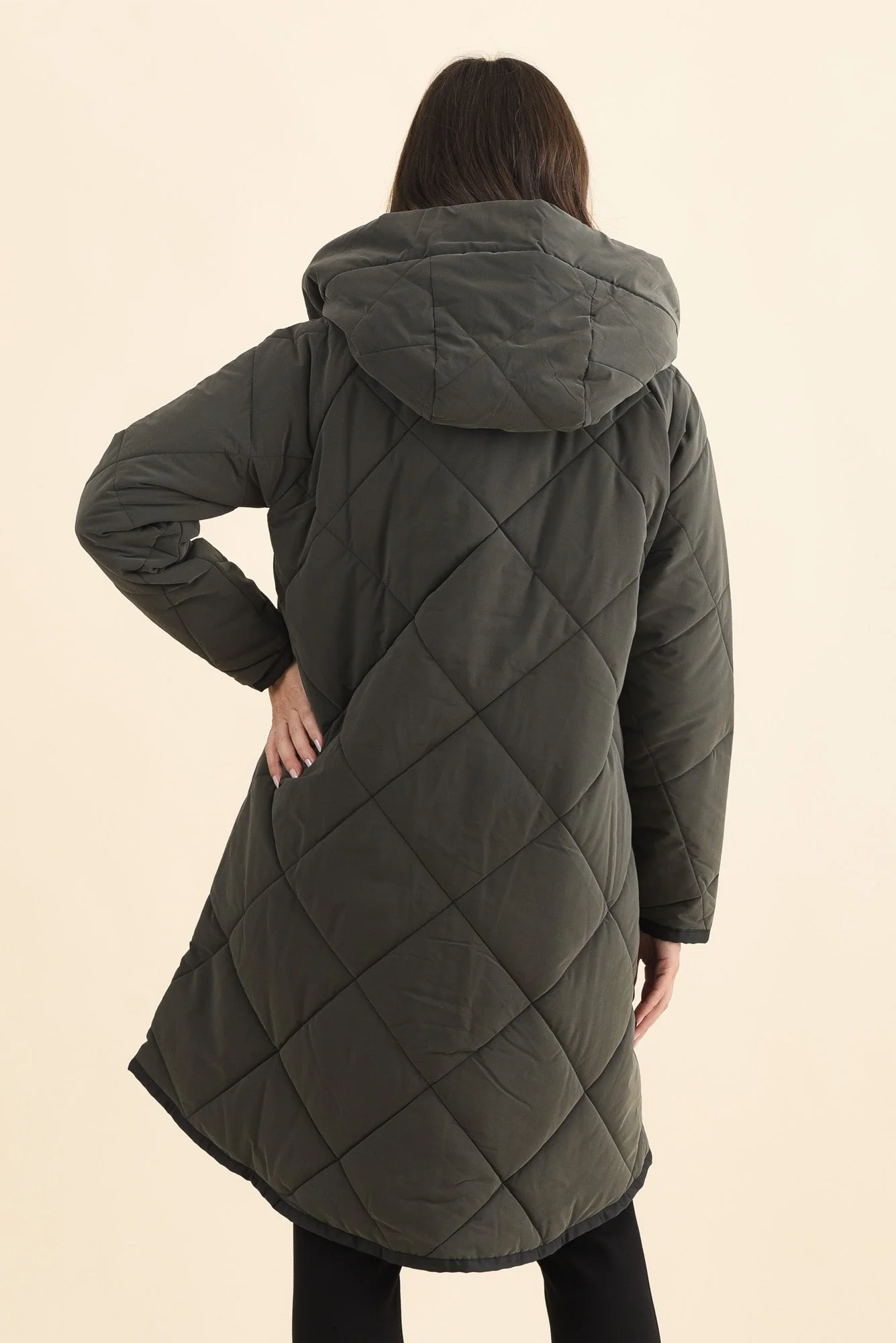 Koami Charcoal Quilted Hooded Coat - Image 5