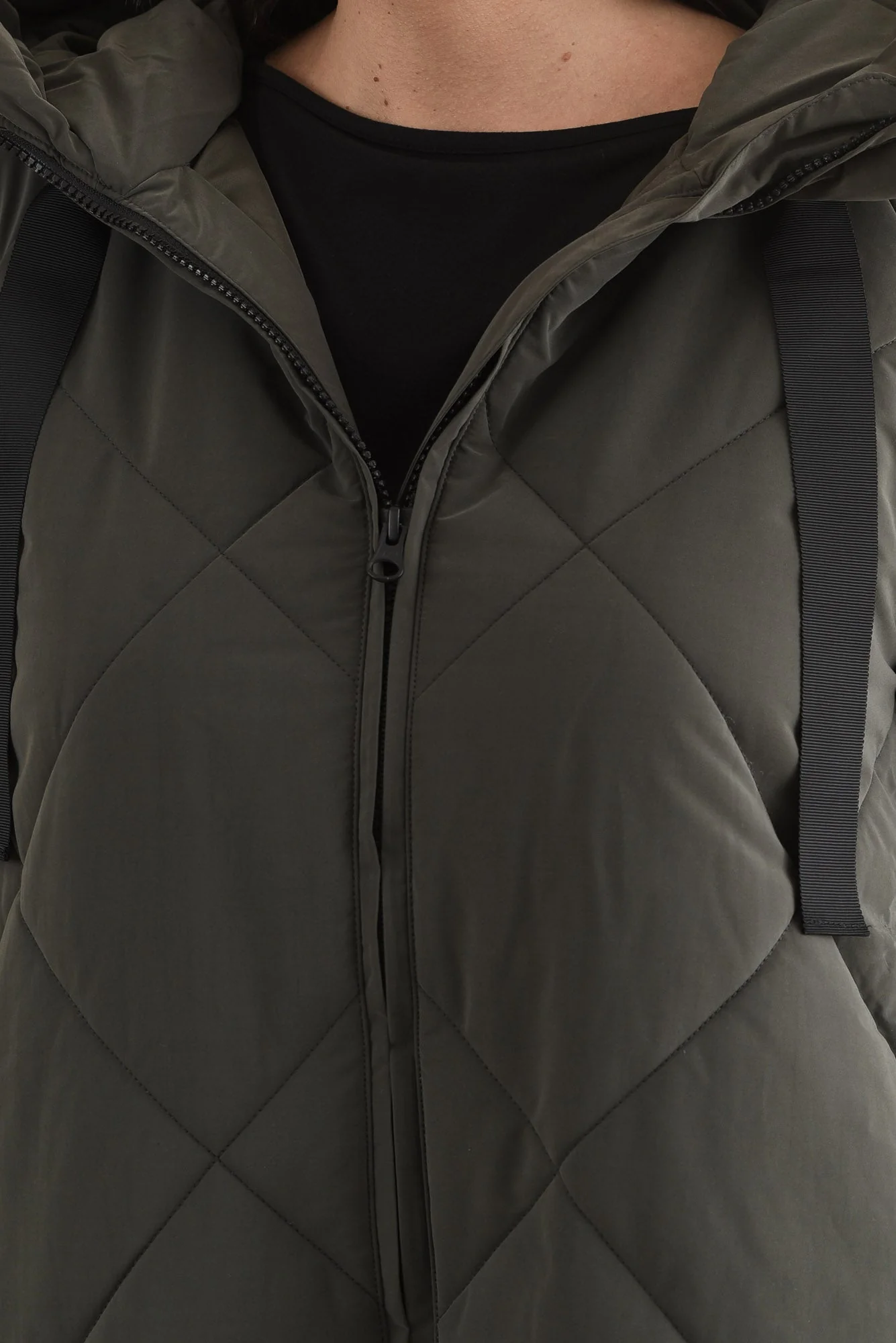 Koami Charcoal Quilted Hooded Coat - Image 6
