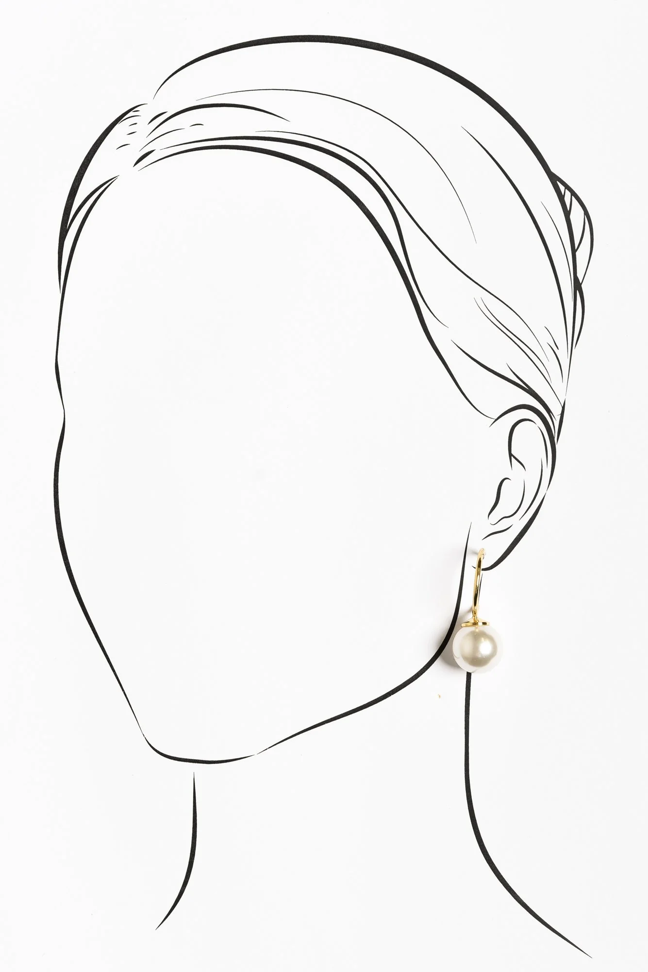 Kora Gold Pearl Hoop Earrings - Image 2