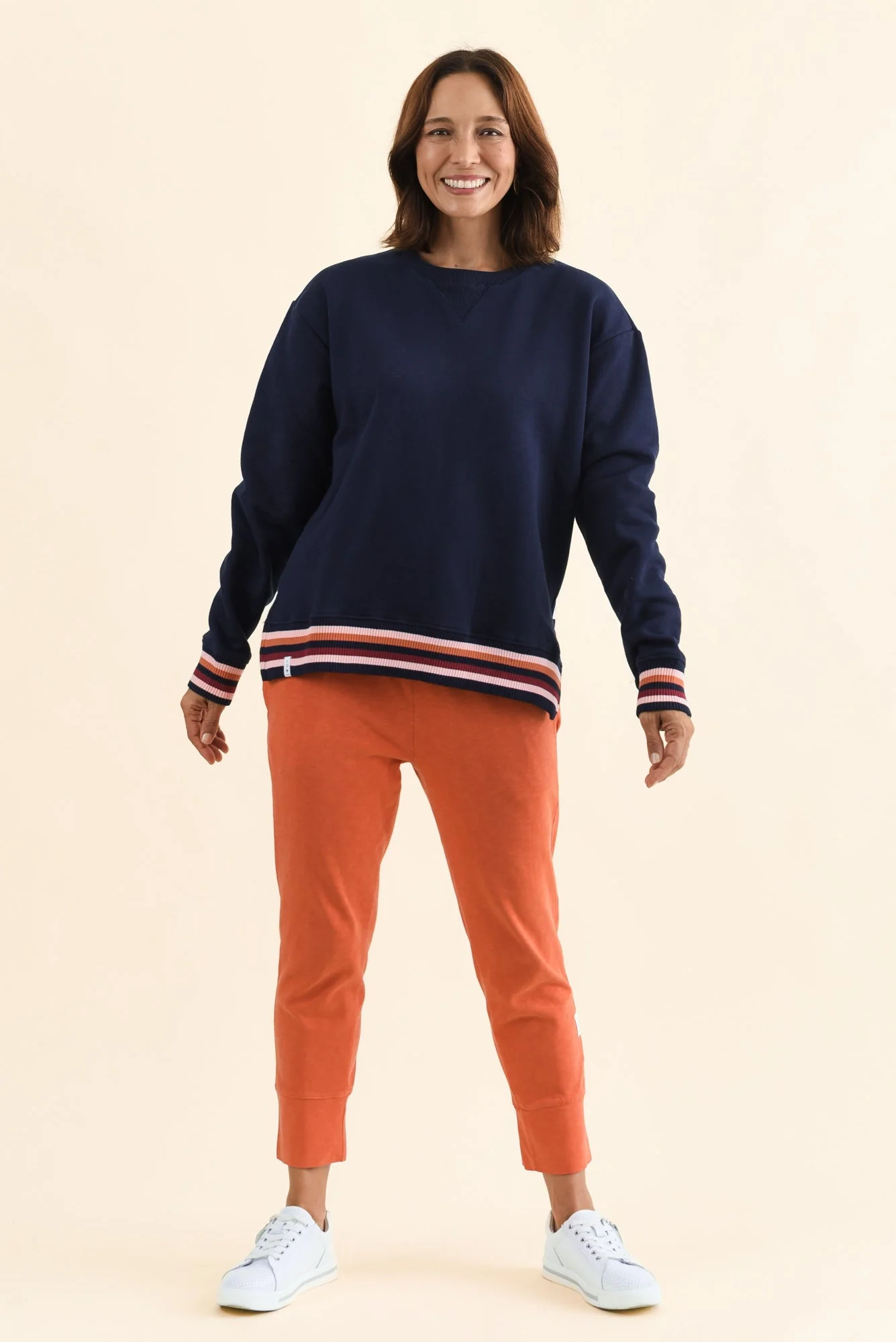 Lili Navy Fleece Trim Sweatshirt - Image 3