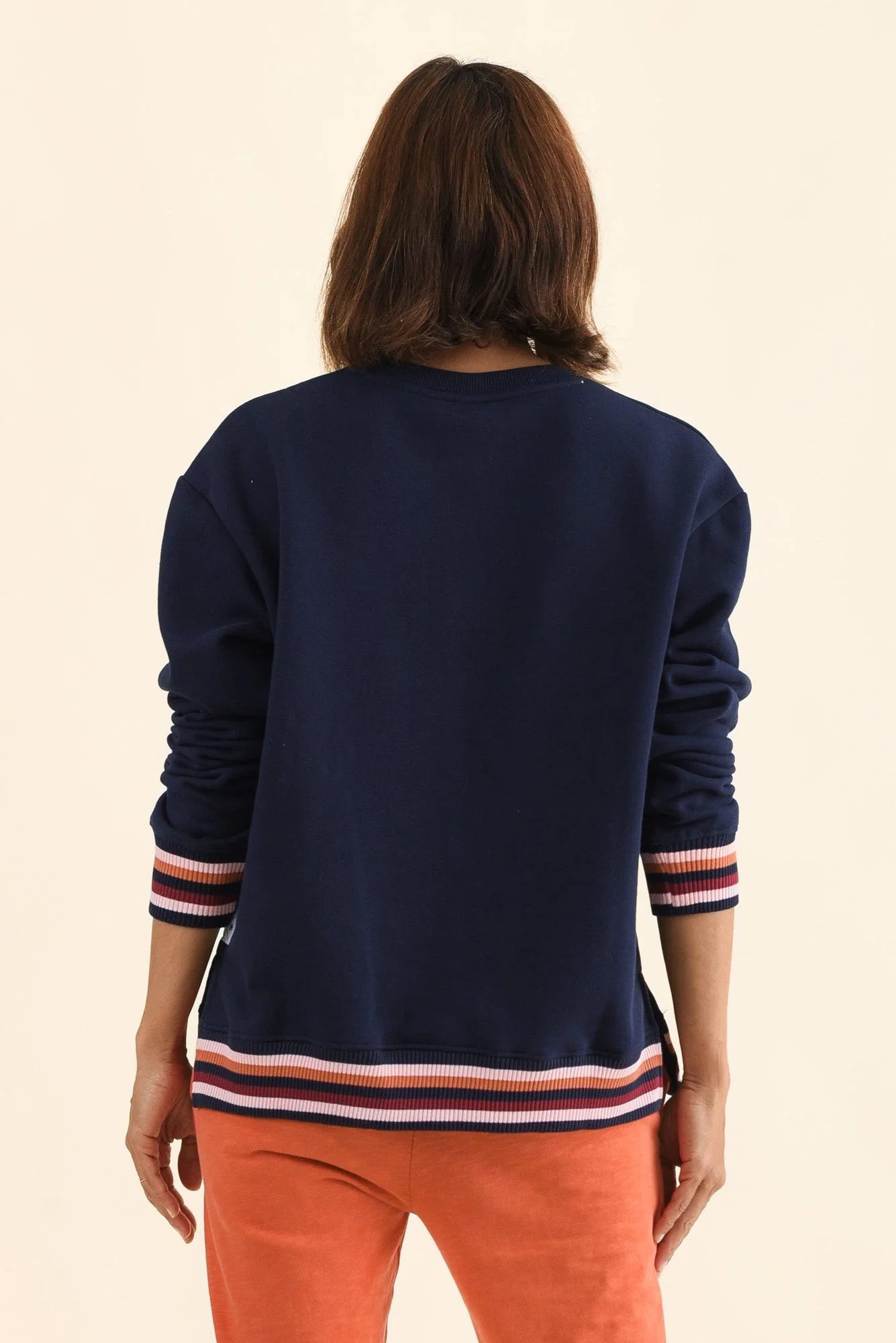 Lili Navy Fleece Trim Sweatshirt - Image 5