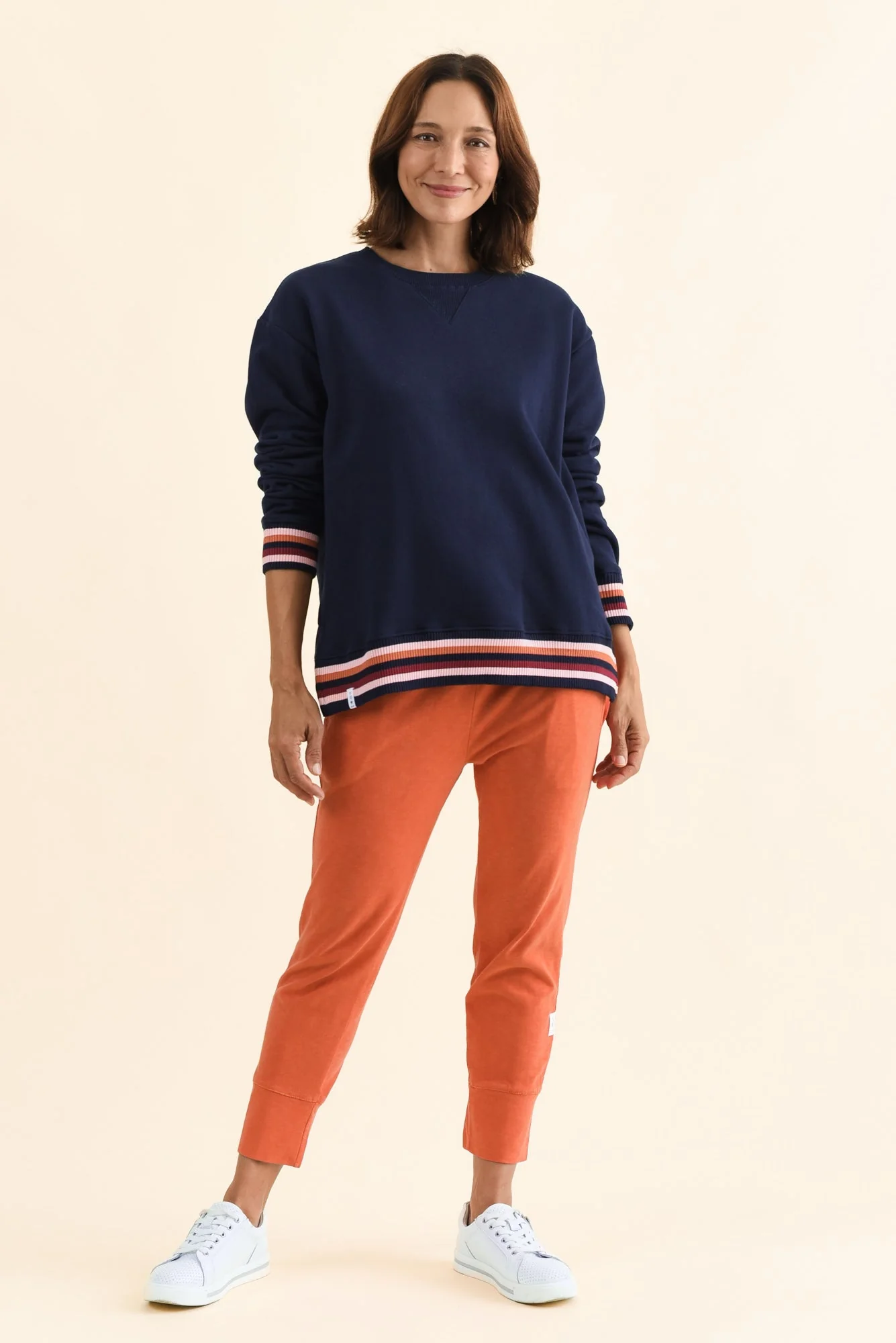 Lili Navy Fleece Trim Sweatshirt - Image 7