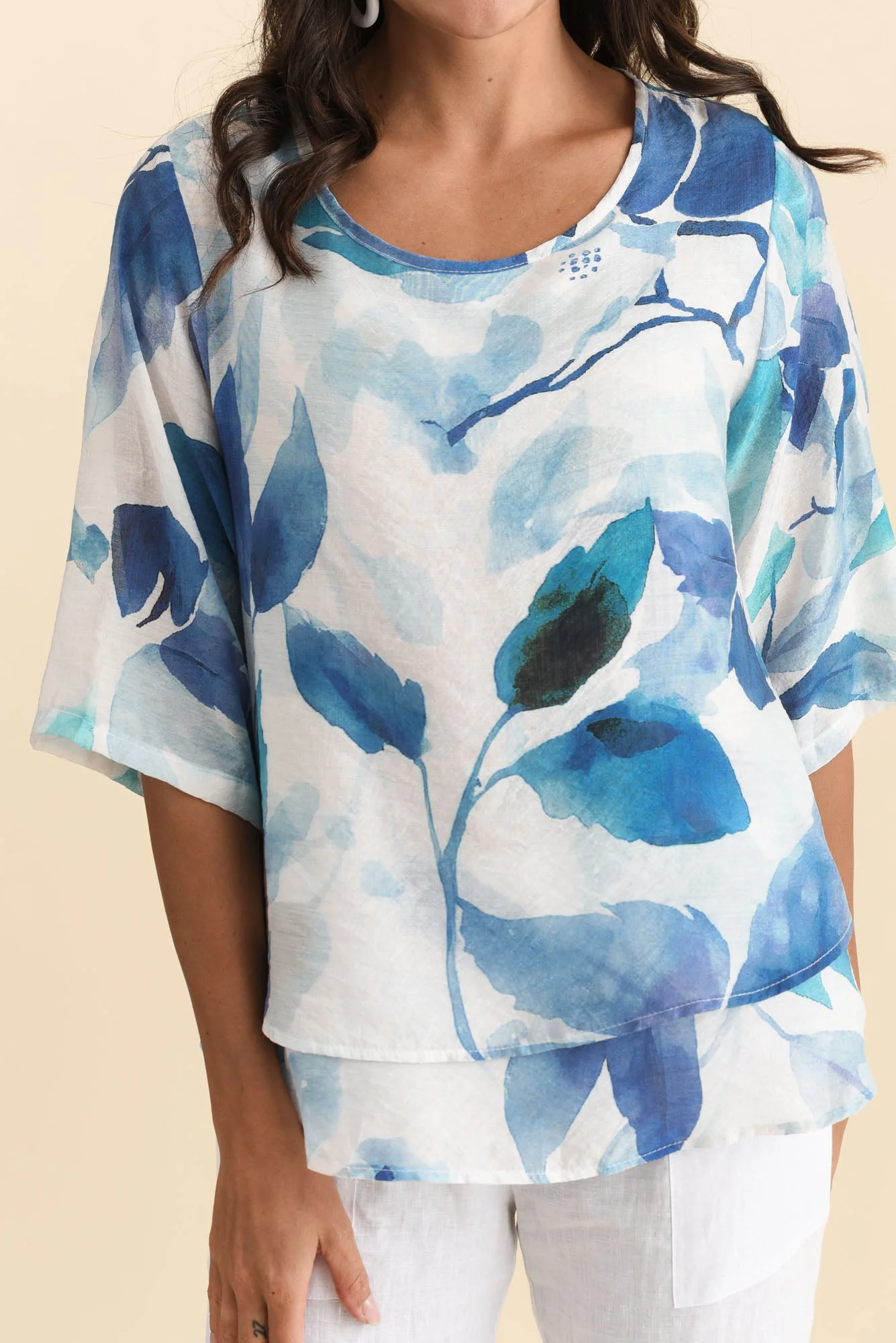 Liora Blue Bloom Layered Top - Image 5