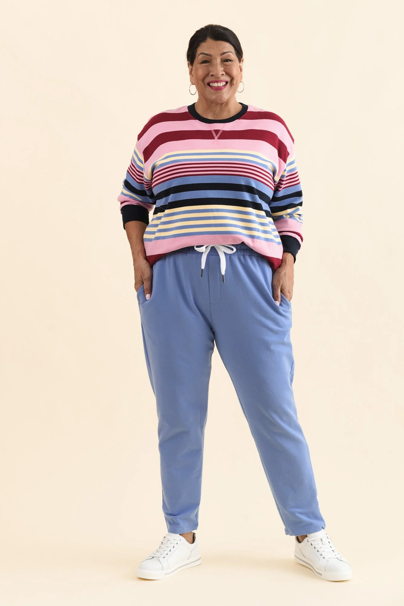 Lobby Blue Cotton Relaxed Sweatpants - Image 6