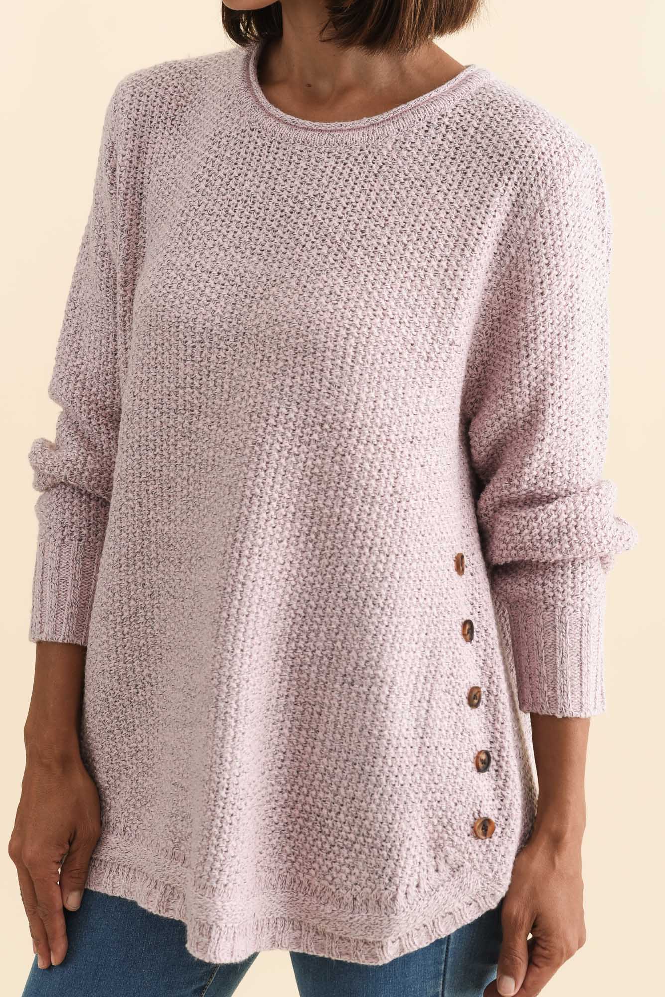 Lucas Pink Knit Button Jumper - Image 6
